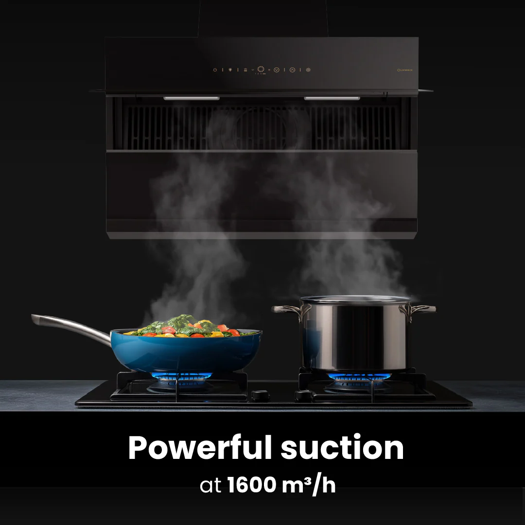 Intellia by Livspace AutoClean Inclined Shape BLDC chimney 900mm size 1600m3/h suction power (Ducted) | Intellia CH I 90 - Image 6