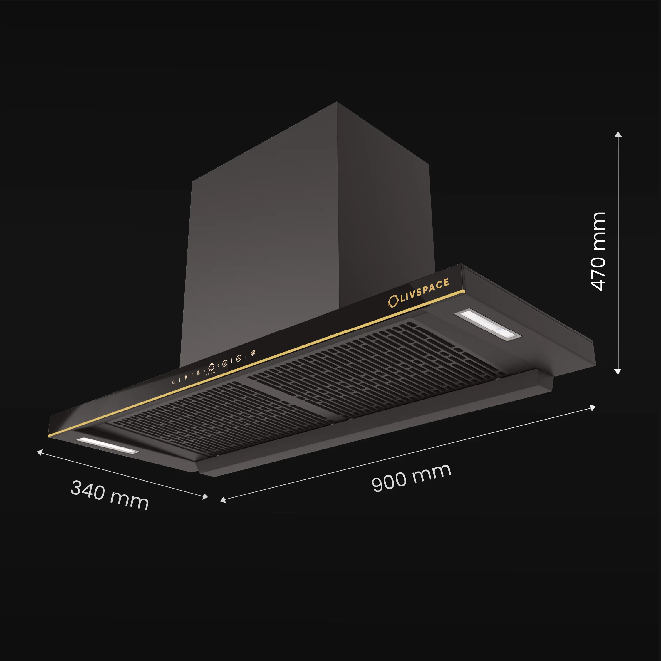 Intellia by Livspace AutoClean Curve Shape BLDC chimney 900mm size 1600m3/h suction power (Ducted) | Intellia CH T 90 - Image 8