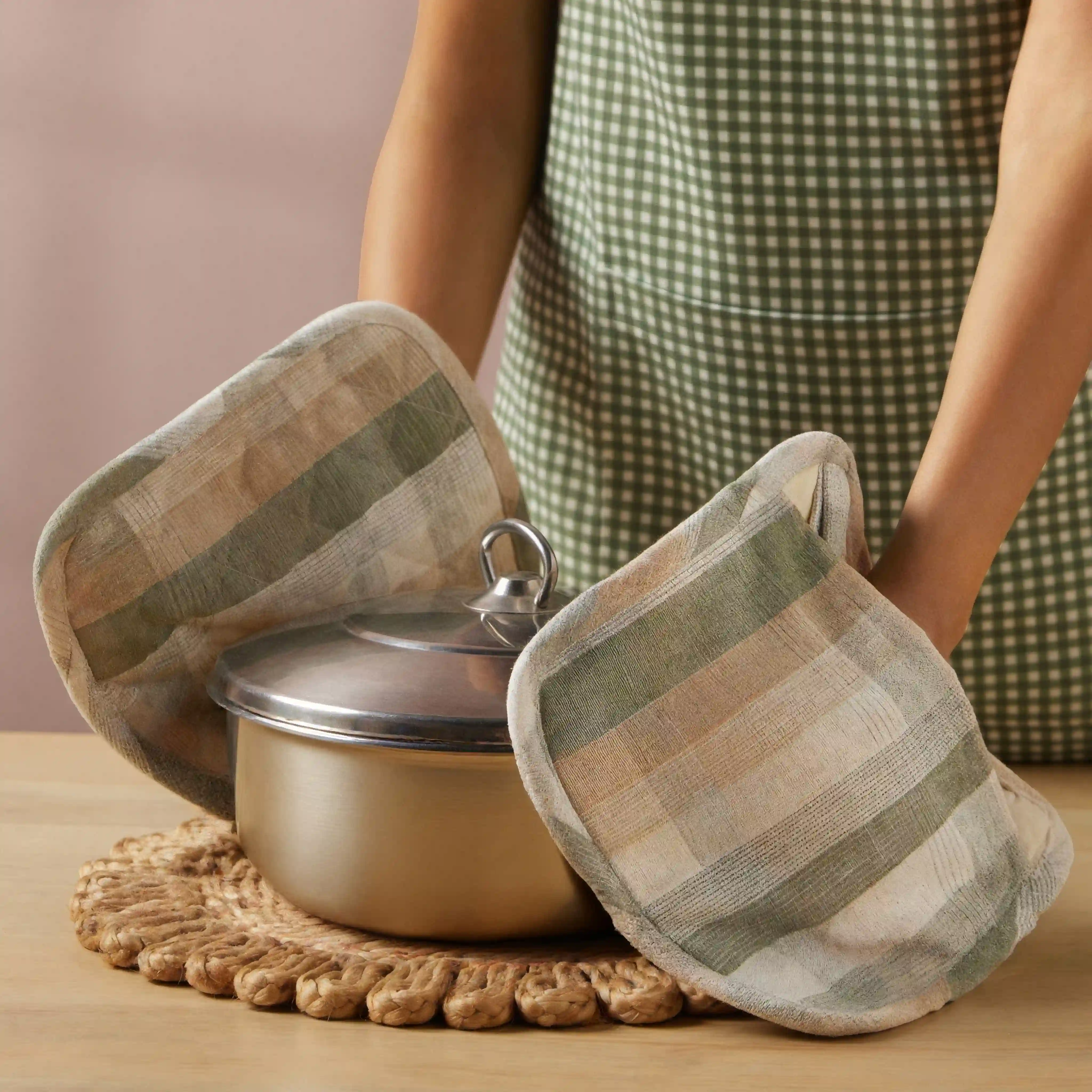 Kaleida | Countryside Charm Easy to Maintain Quilted Pot Holders | Designed for Protection | Set of 2 - Image 5