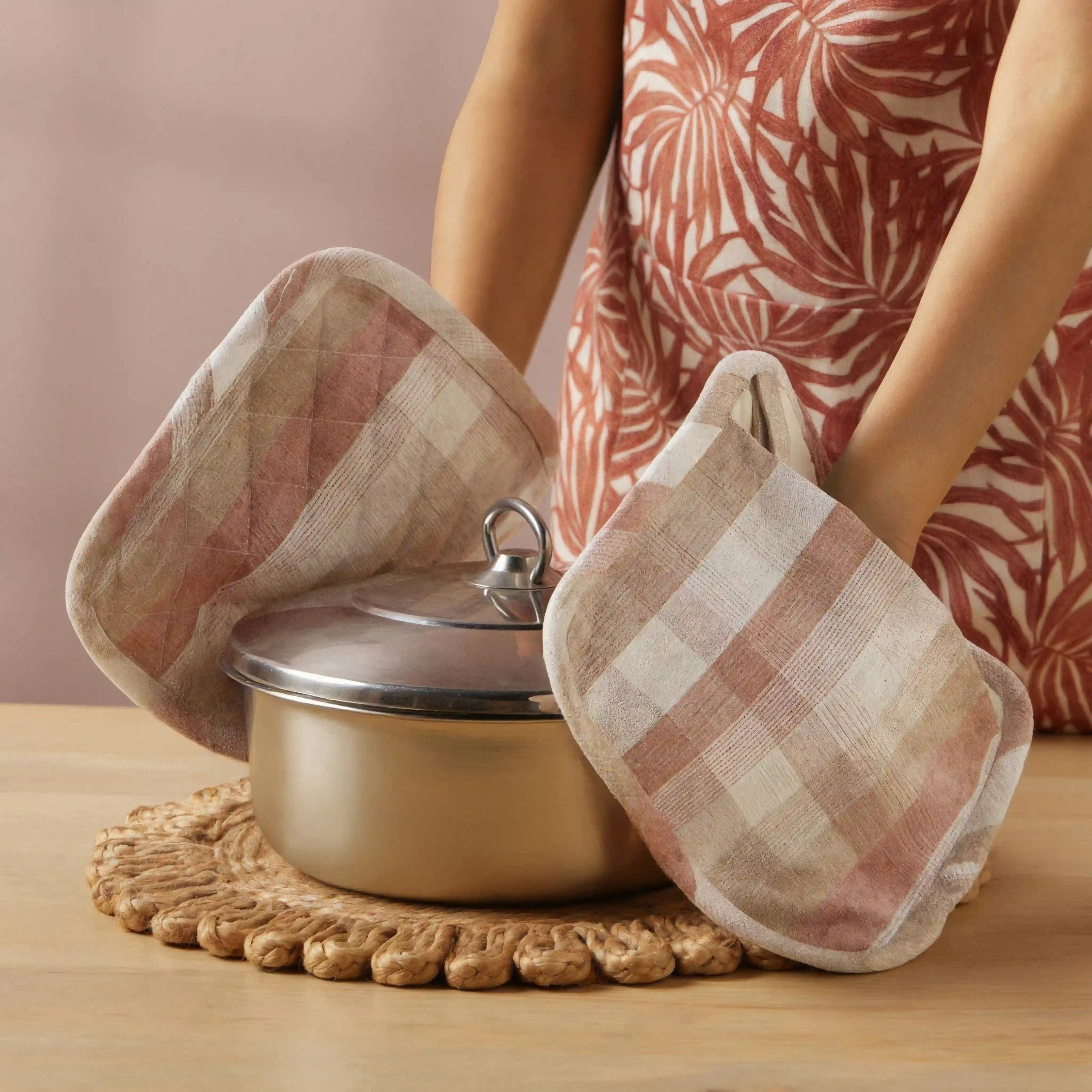 Kaleida | Countryside Charm Easy to Maintain Quilted Pot Holders | Designed for Protection | Set of 2 - Image 9