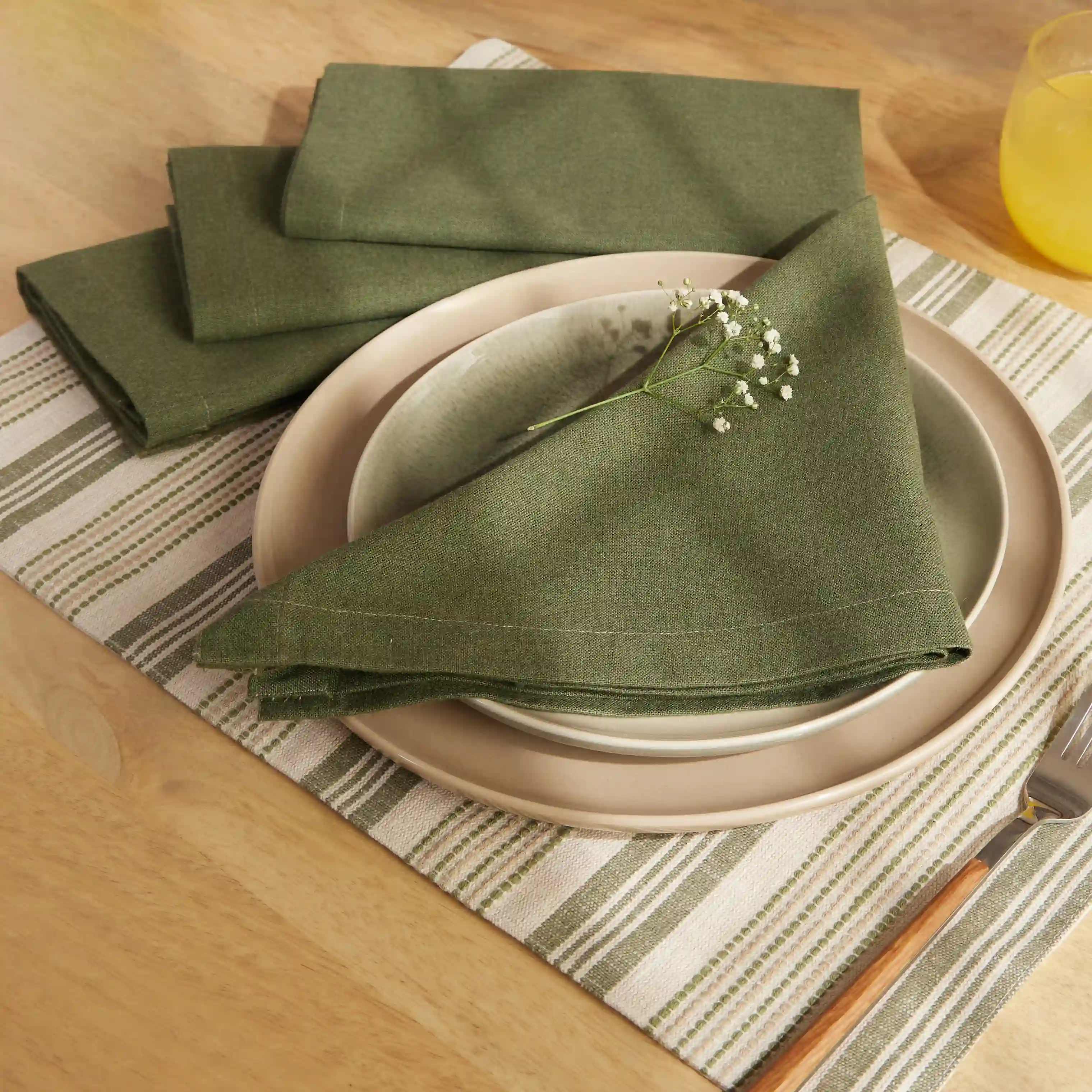 Kaleida | Countryside Charm Soft & Absorbent Solid Dyed Cotton Table Napkins | Set of 4 & 6 - Image 13