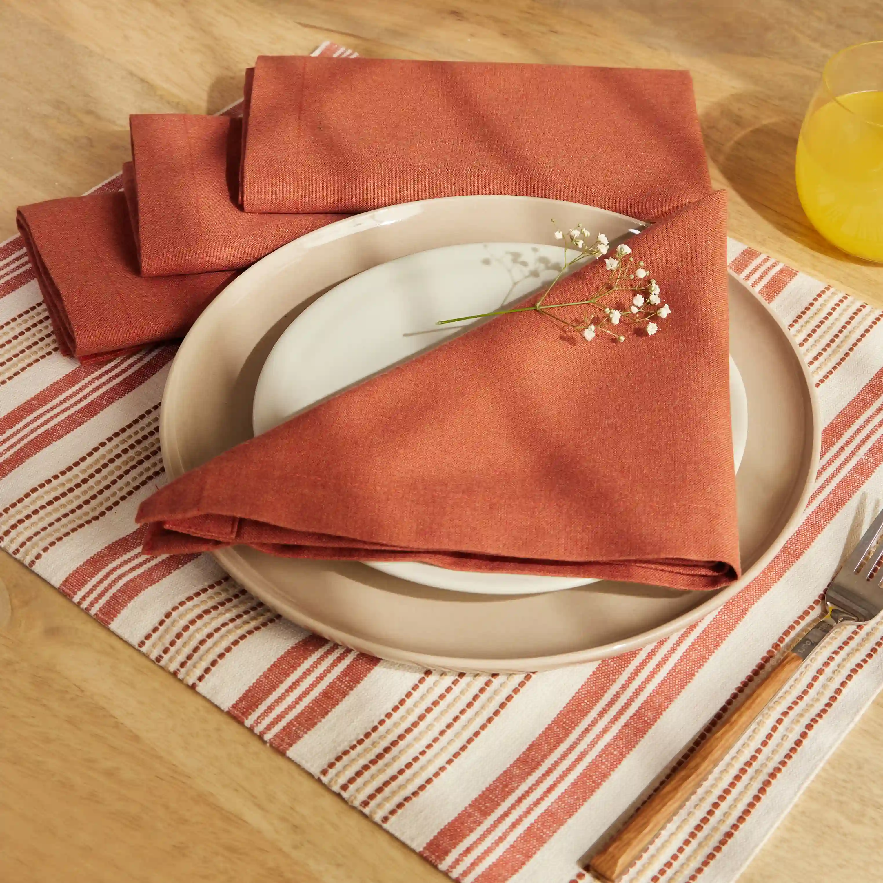 Kaleida | Countryside Charm Soft & Absorbent Solid Dyed Cotton Table Napkins | Set of 4 & 6 - Image 17