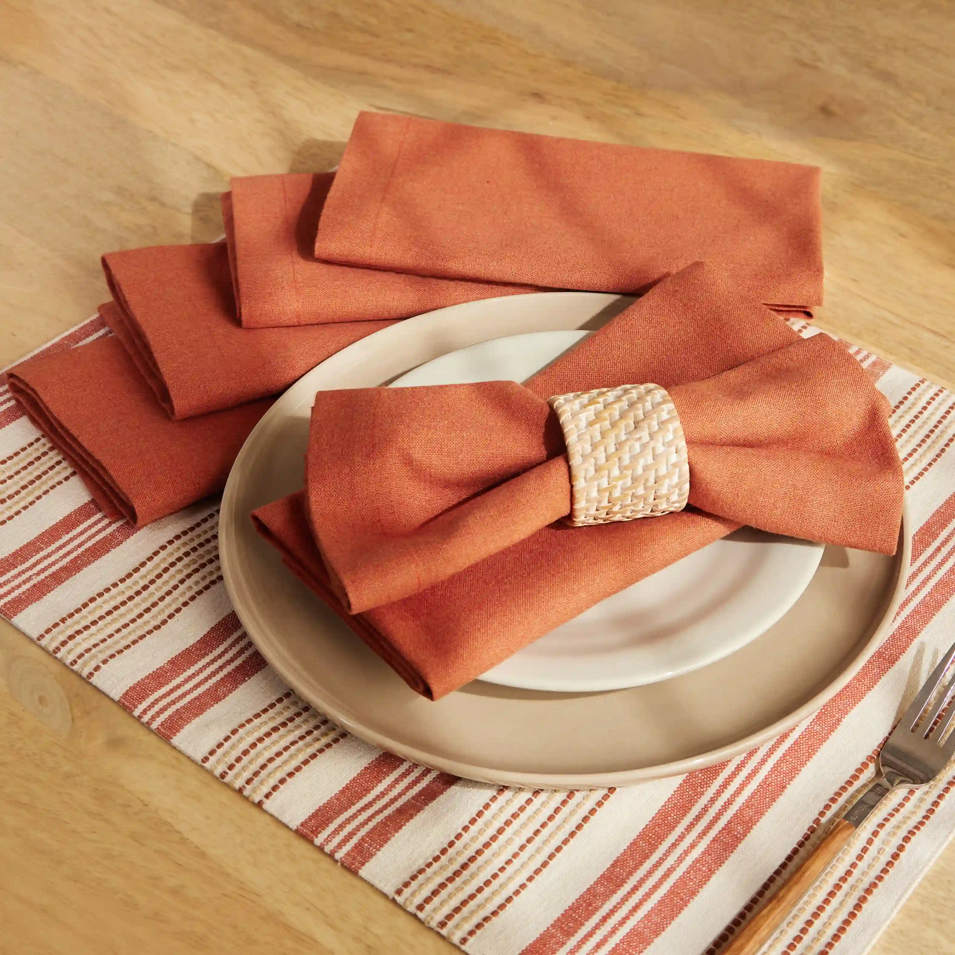 Kaleida | Countryside Charm Soft & Absorbent Solid Dyed Cotton Table Napkins | Set of 4 & 6 - Image 21