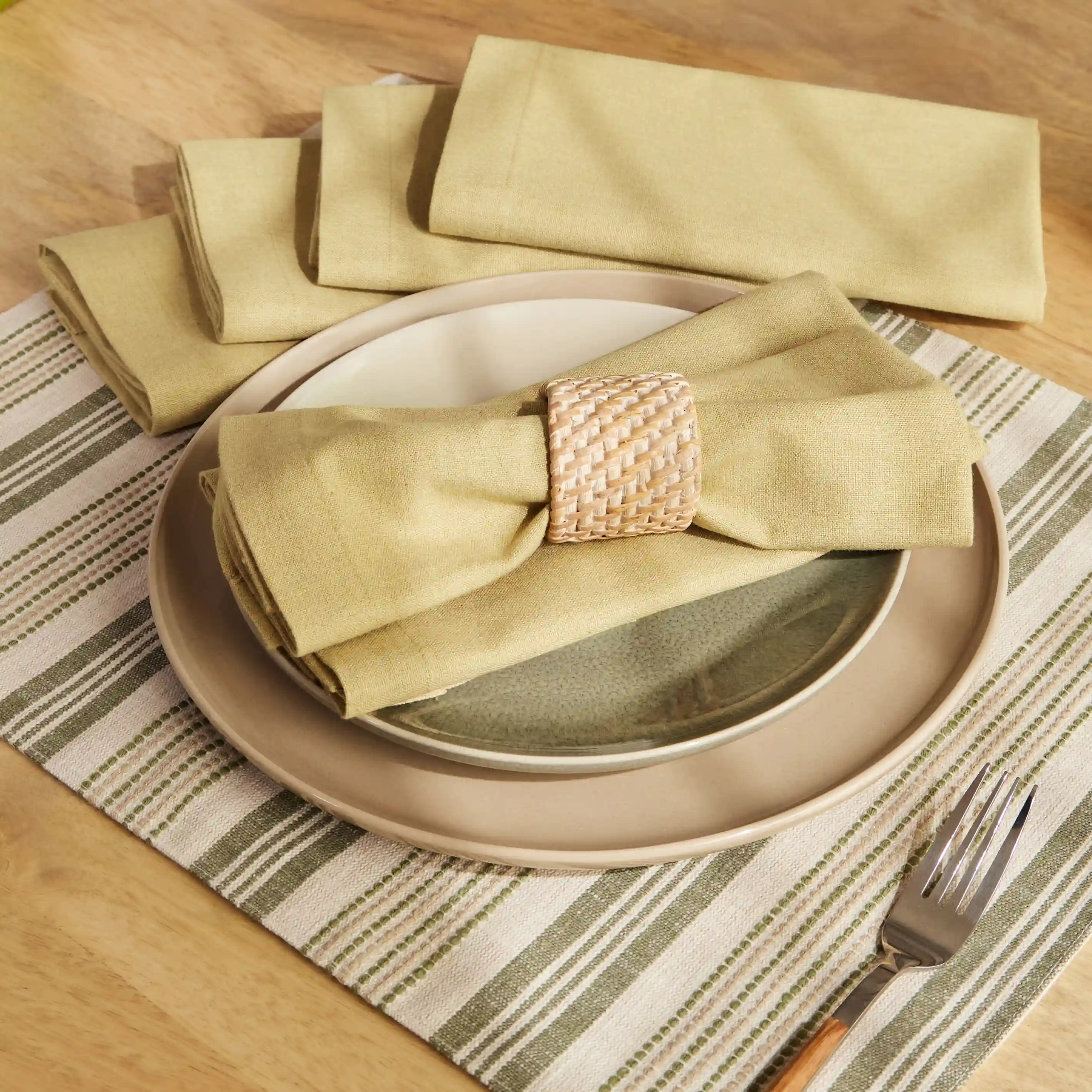 Kaleida | Countryside Charm Soft & Absorbent Solid Dyed Cotton Table Napkins | Set of 4 & 6 - Image 5