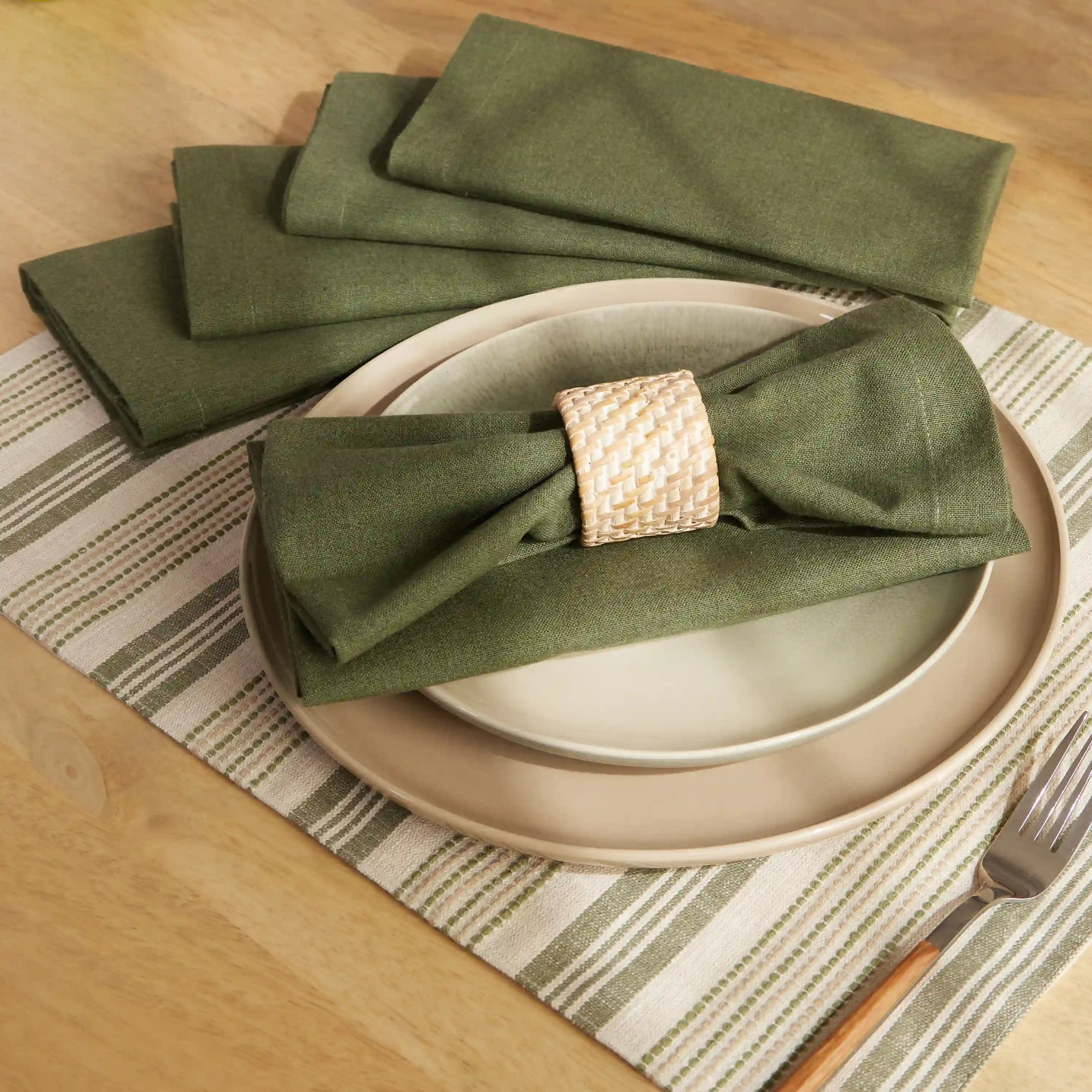 Kaleida | Countryside Charm Soft & Absorbent Solid Dyed Cotton Table Napkins | Set of 4 & 6 - Image 9