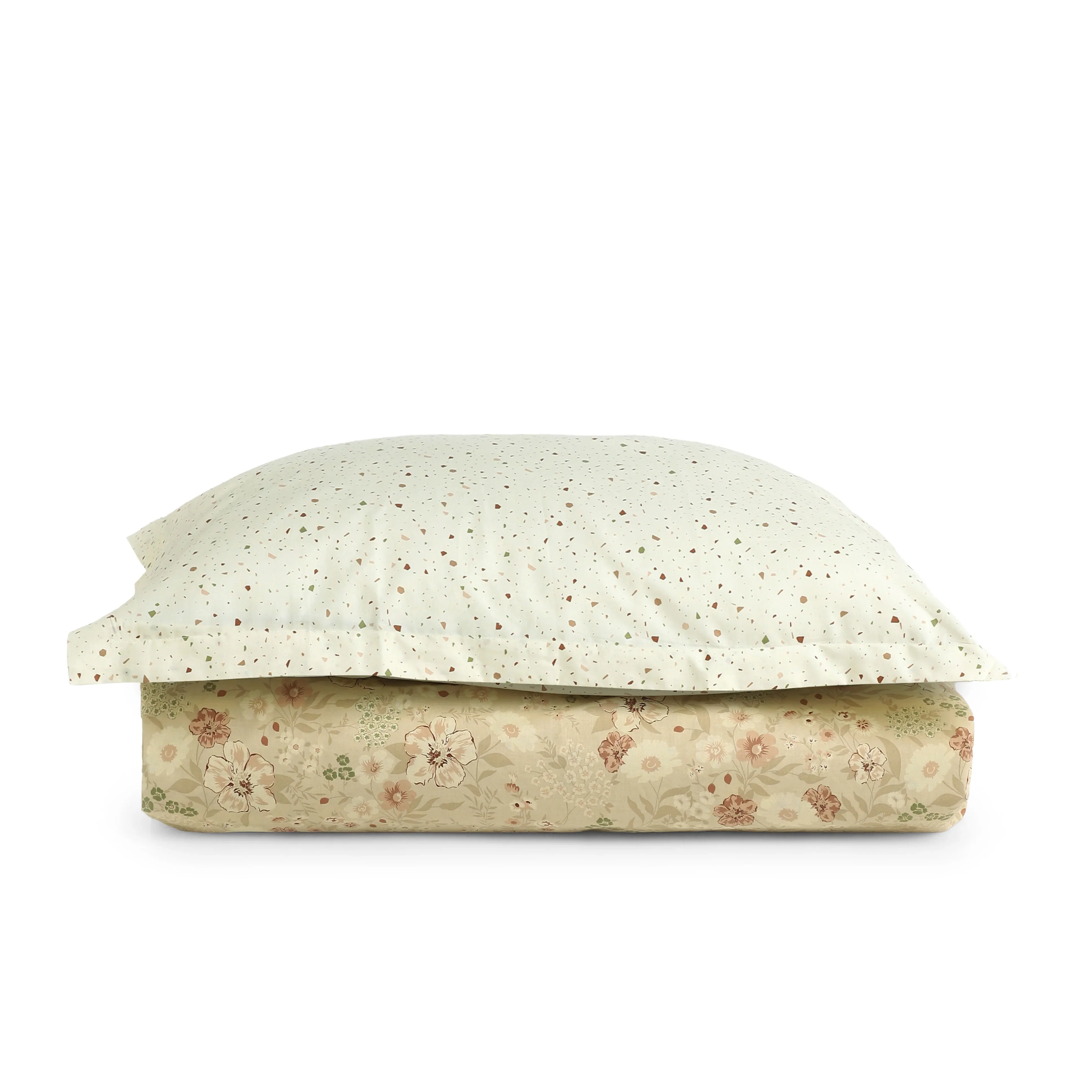 Mishella | Mix & Match Printed Cotton Bedsheet Set - Beige - Image 4