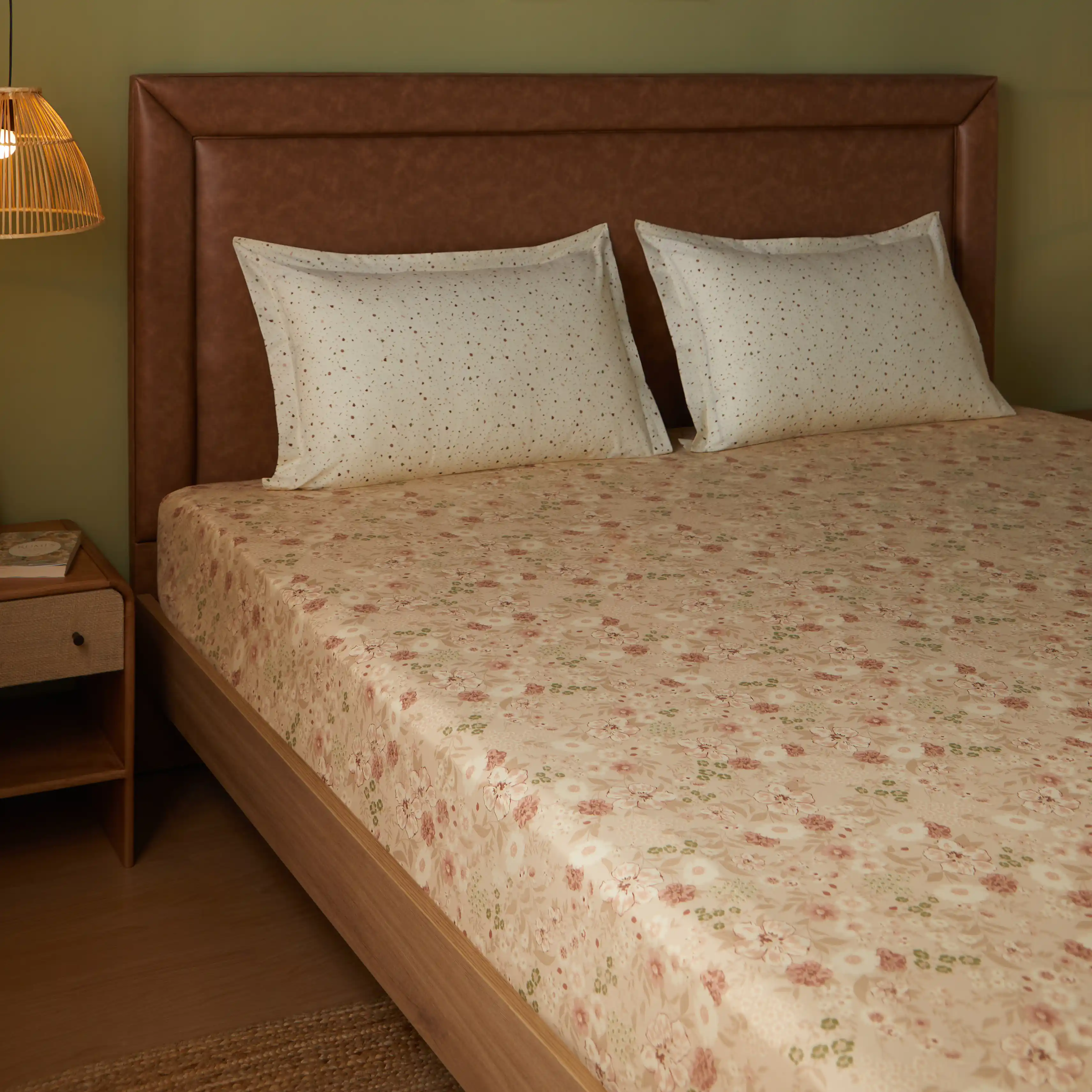 Mishella | Mix & Match Printed Cotton Bedsheet Set - Beige - Image 6