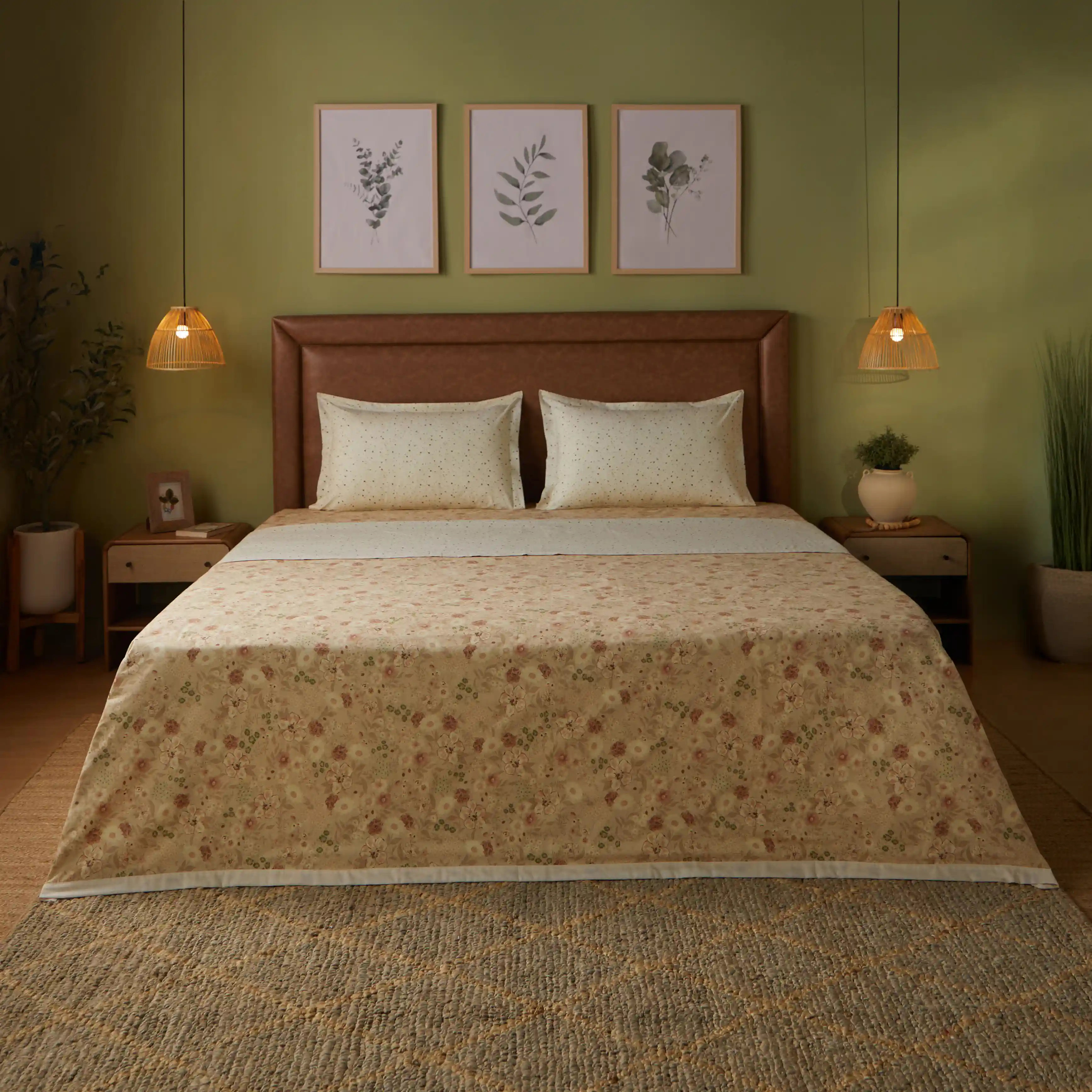 Mishella | Mix & Match Printed Reversible Dohar with Super Soft Flannel Layering - Beige - Image 7
