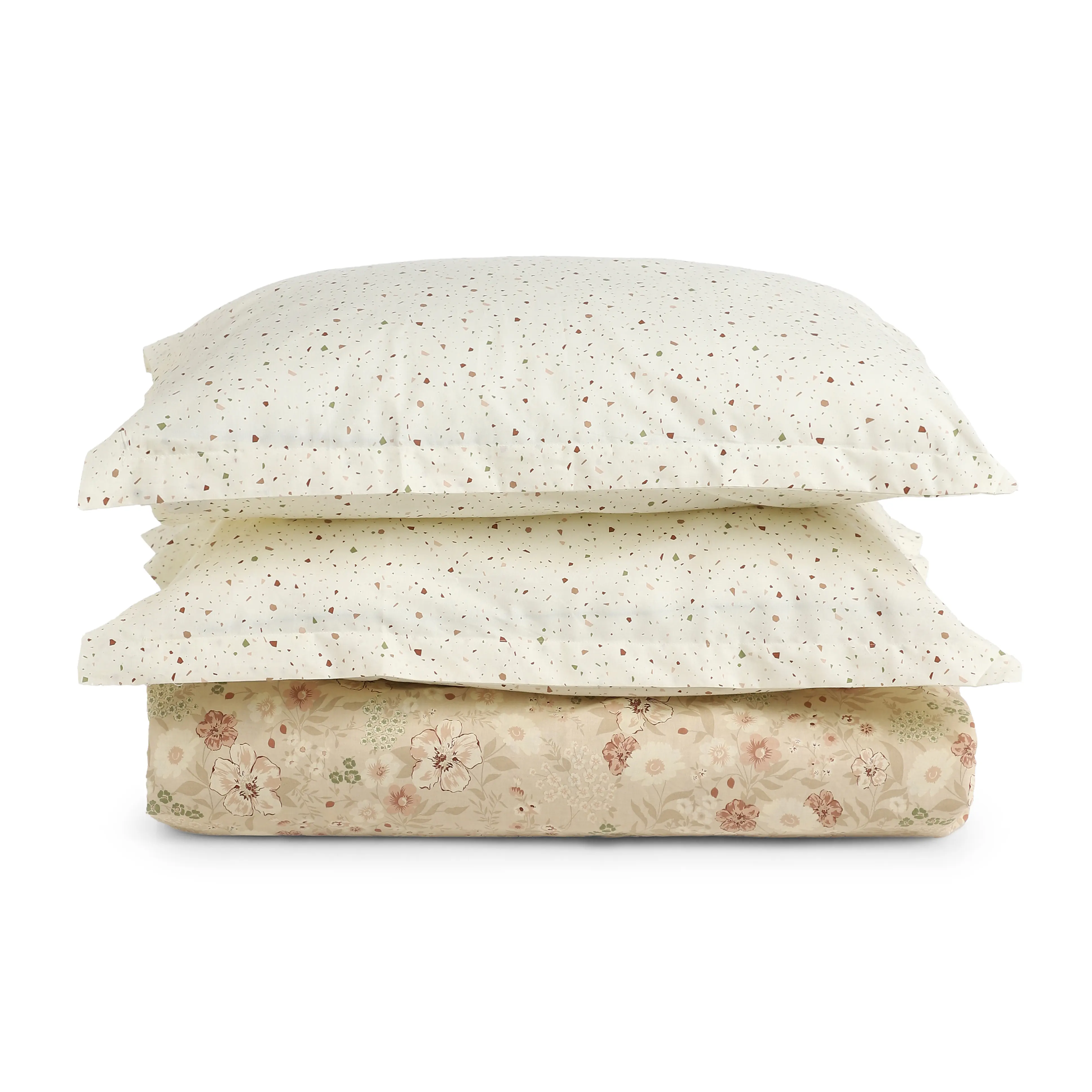 Mishella | Mix & Match Printed Cotton Fitted Sheet Set - Beige - Image 12