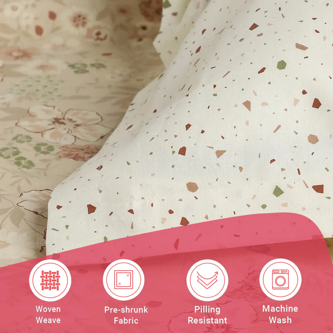 Mishella | Mix & Match Printed Cotton Fitted Sheet Set - Beige - Image 17