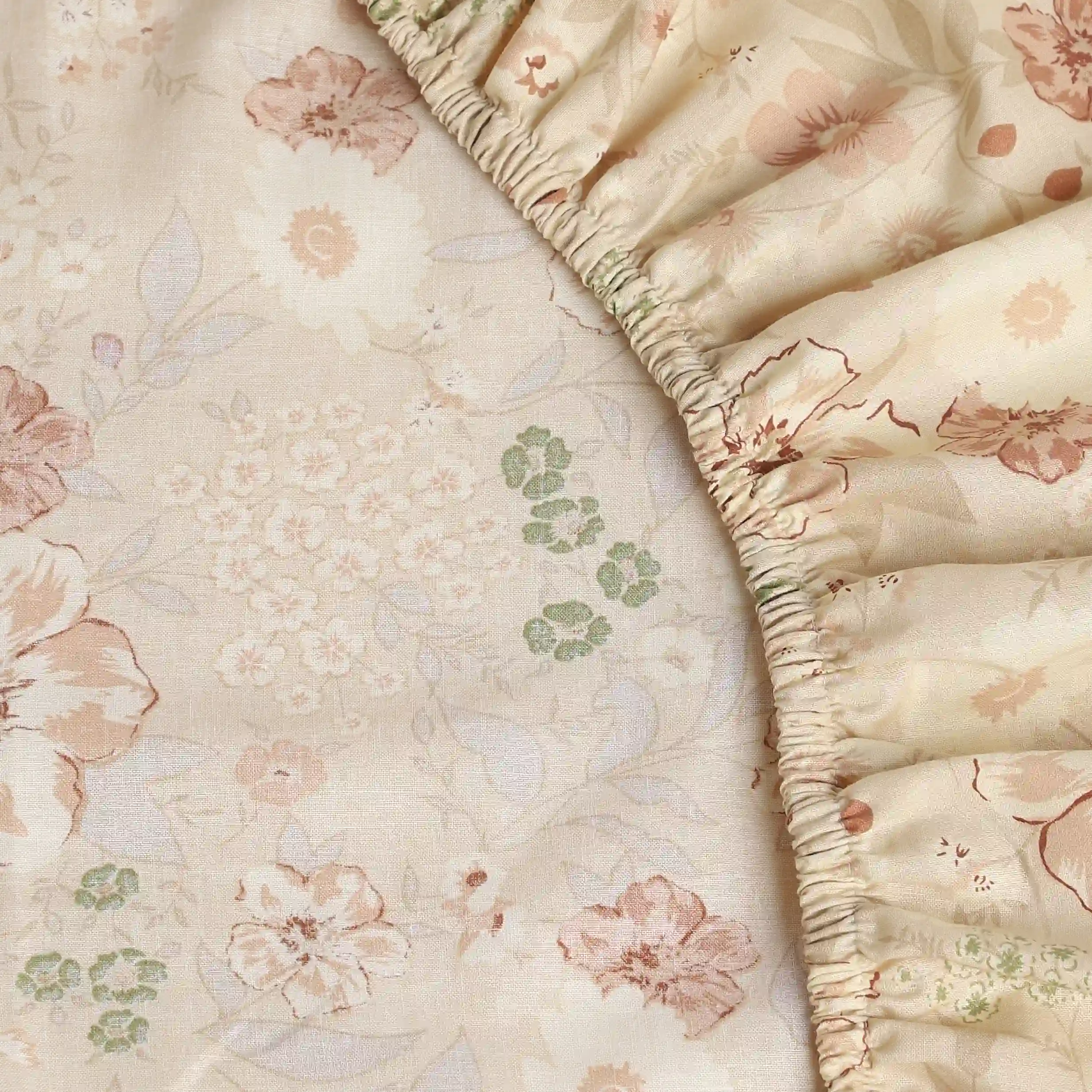 Mishella | Mix & Match Printed Cotton Fitted Sheet Set - Beige - Image 7