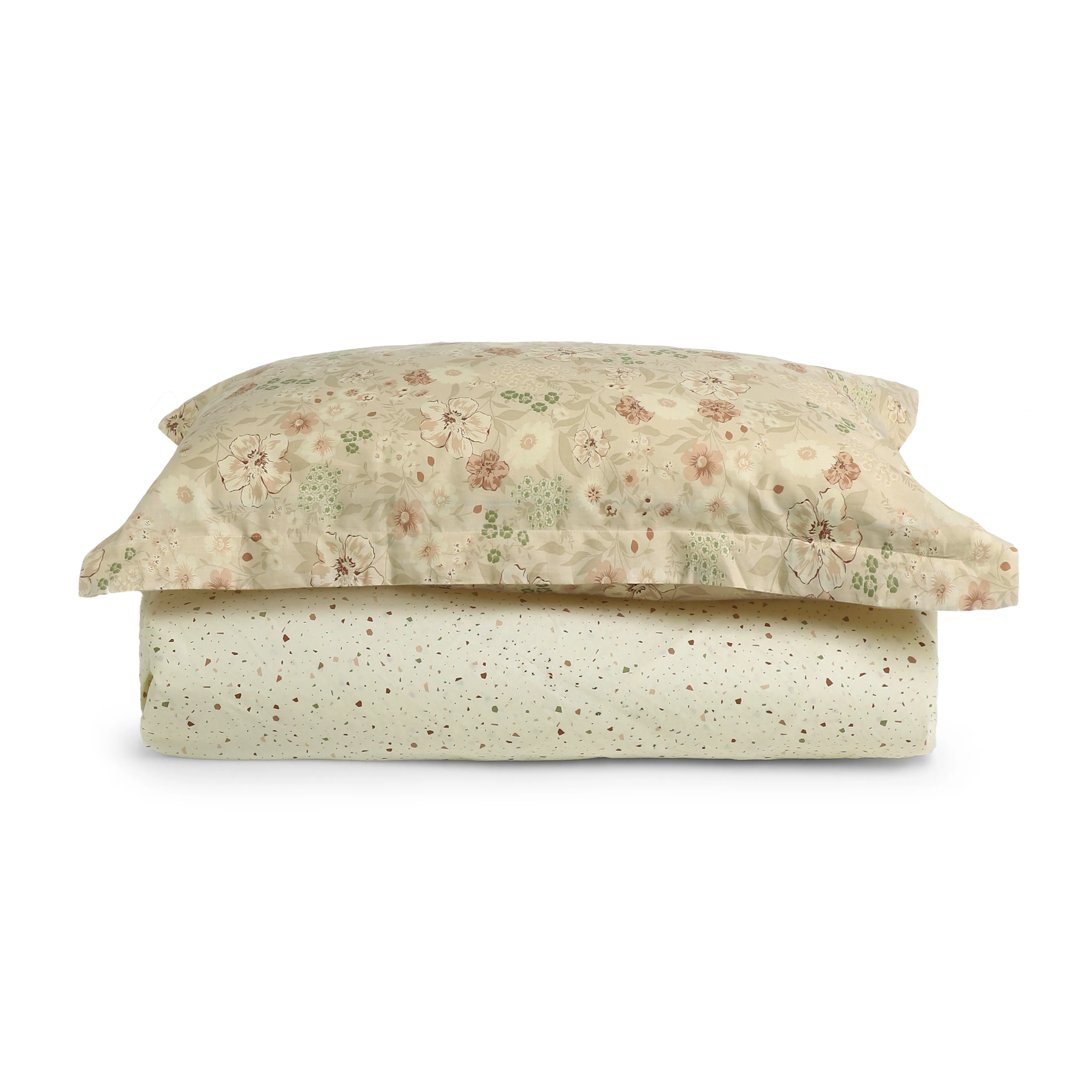 Mishella | Mix & Match Printed Cotton Bedsheet Set - Cream - Image 4