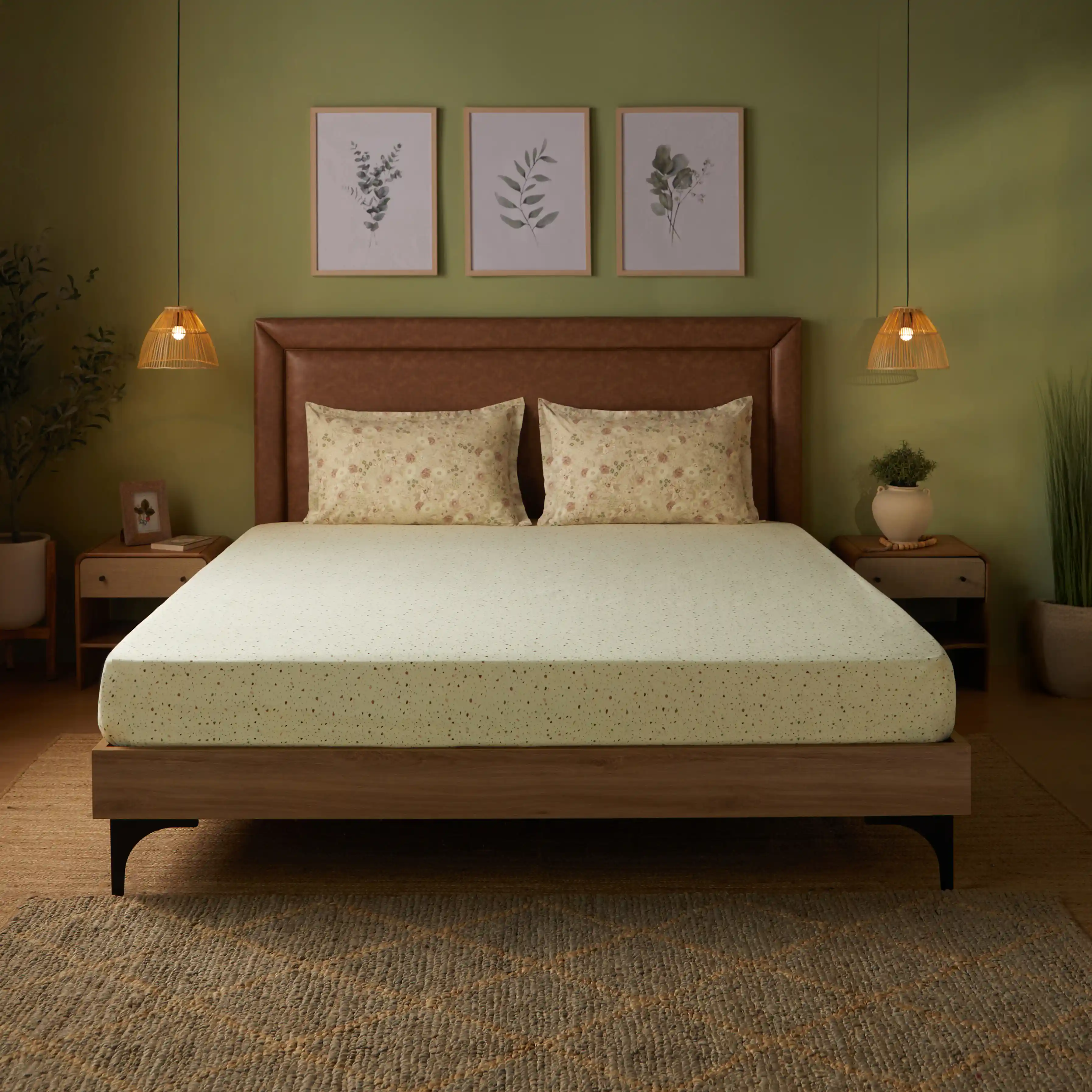 Mishella | Mix & Match Printed Cotton Bedsheet Set - Cream - Image 7