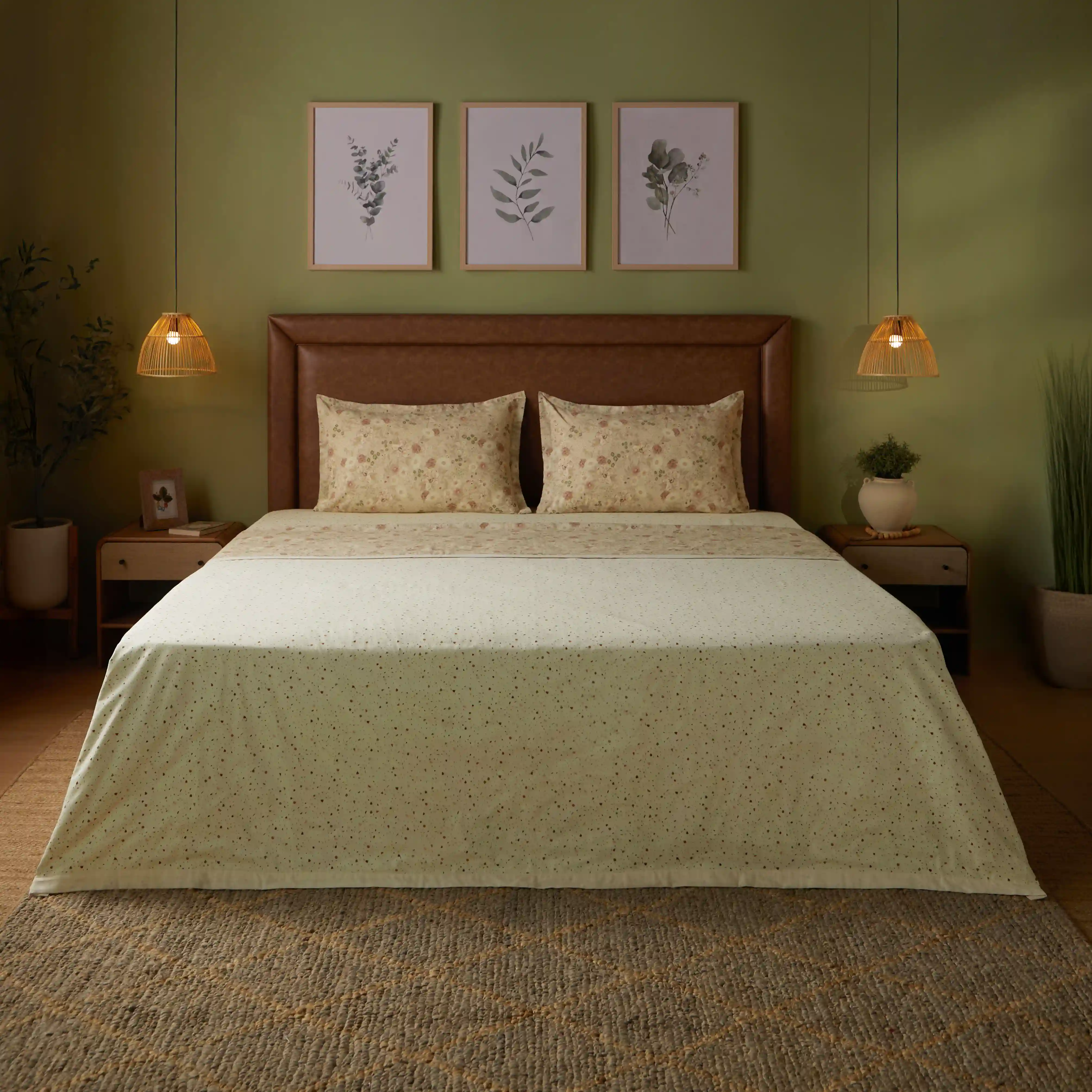 Mishella | Mix & Match Printed Reversible Dohar with Super Soft Flannel Layering - Cream - Image 7