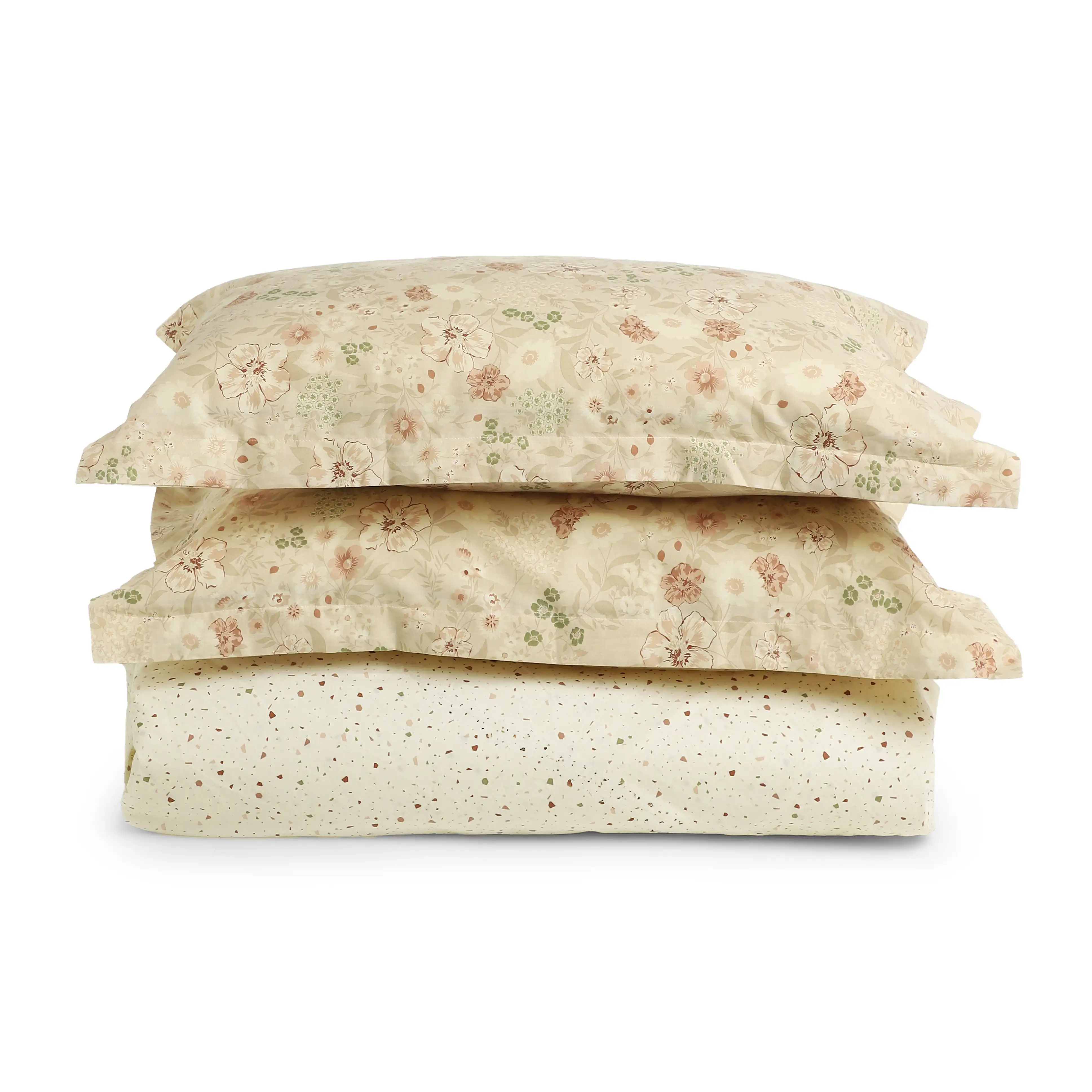 Mishella | Mix & Match Printed Cotton Fitted Sheet Set - Cream - Image 12