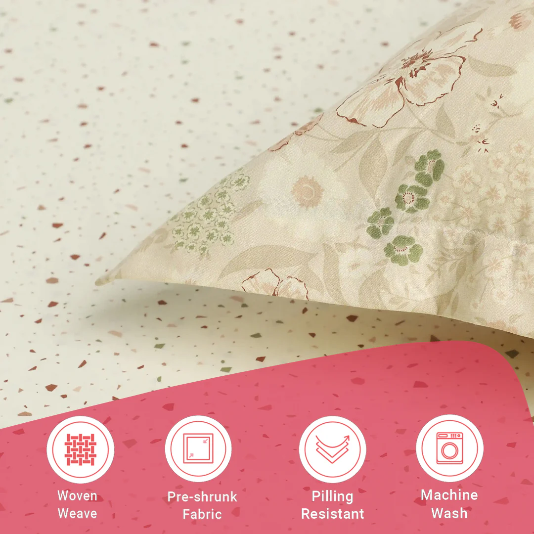 Mishella | Mix & Match Printed Cotton Fitted Sheet Set - Cream - Image 16