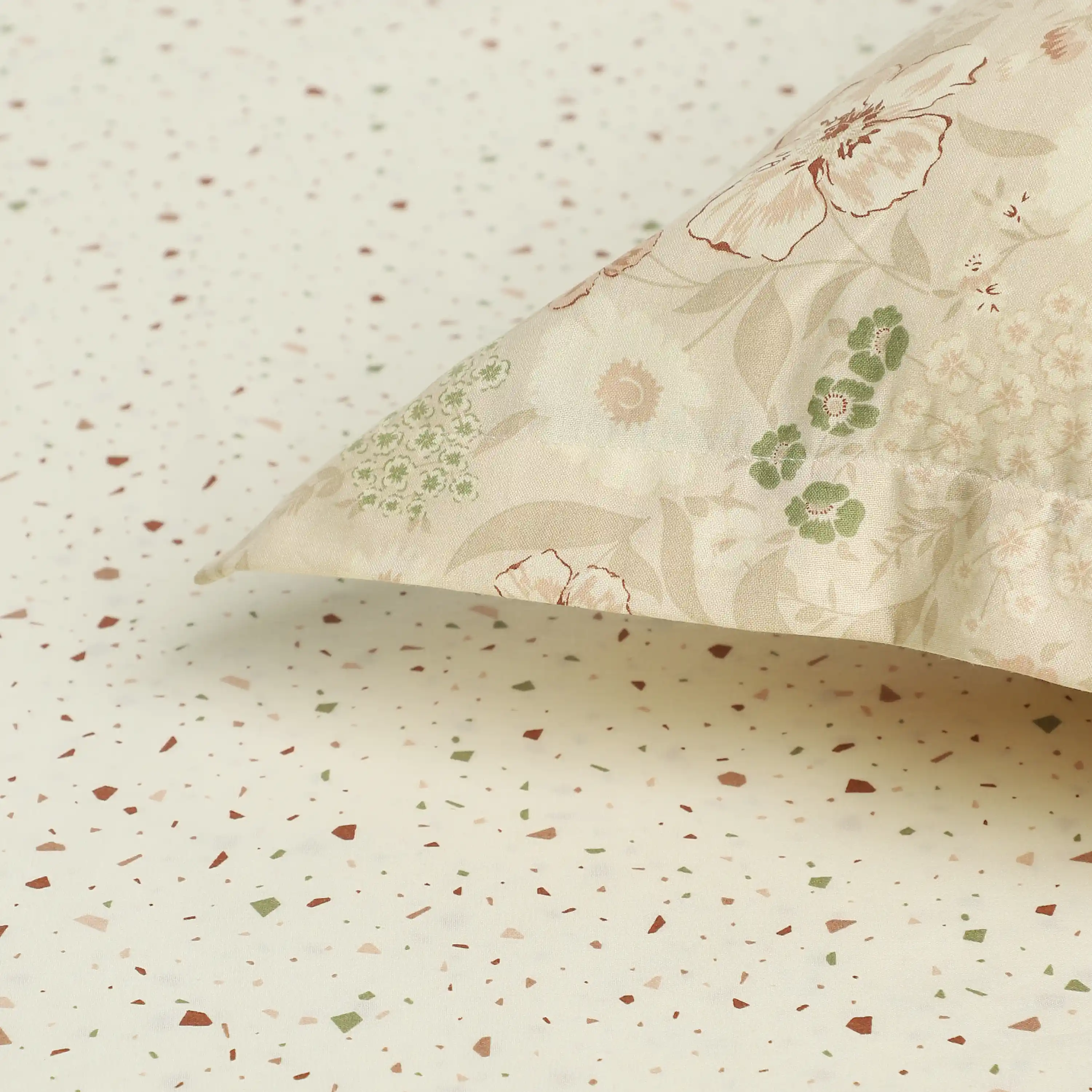 Mishella | Mix & Match Printed Cotton Fitted Sheet Set - Cream - Image 6