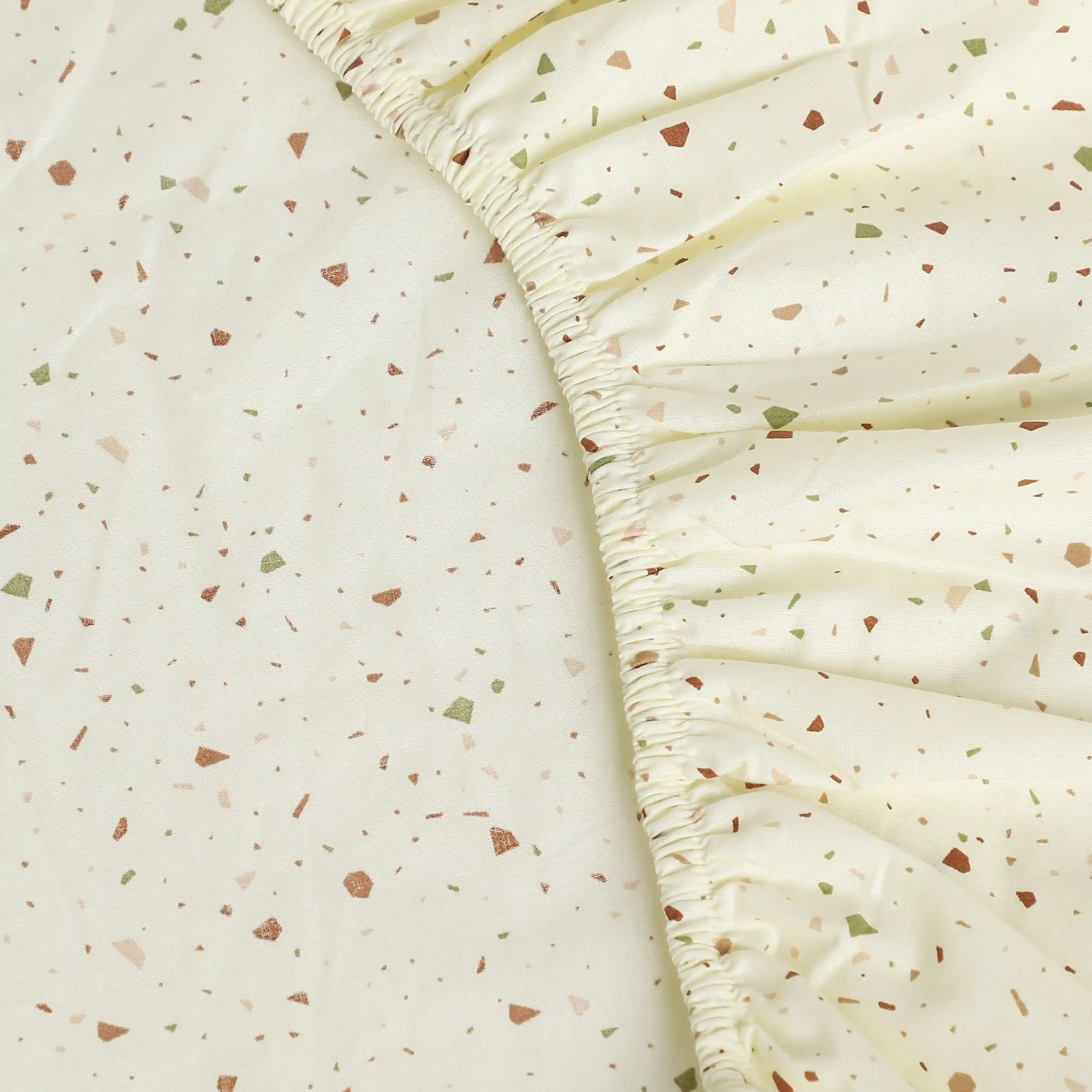 Mishella | Mix & Match Printed Cotton Fitted Sheet Set - Cream - Image 7