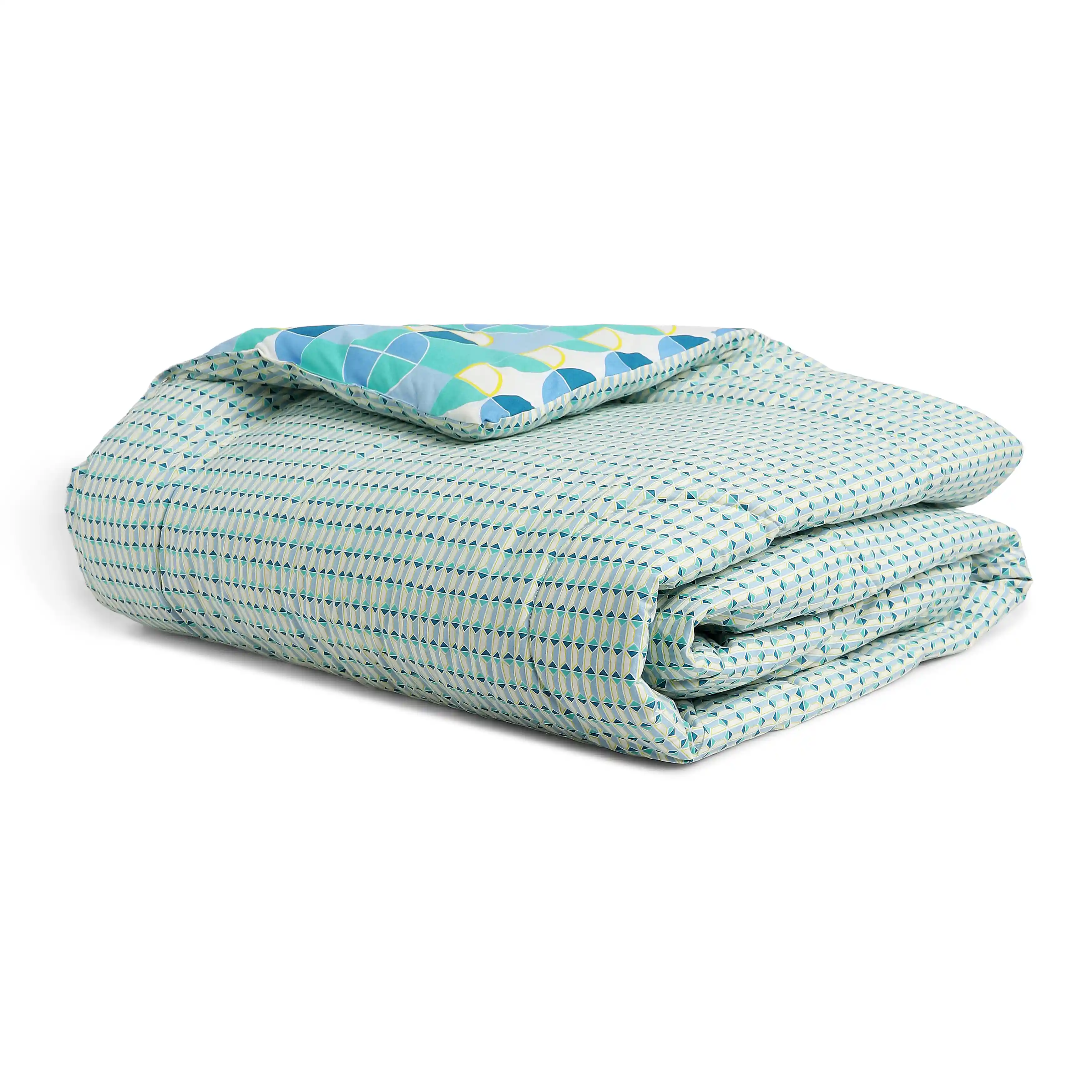 Mishella | Mix & Match Printed 240GSM Reversible Comforter for Extra Warmth - Kaleido Teal - Image 4