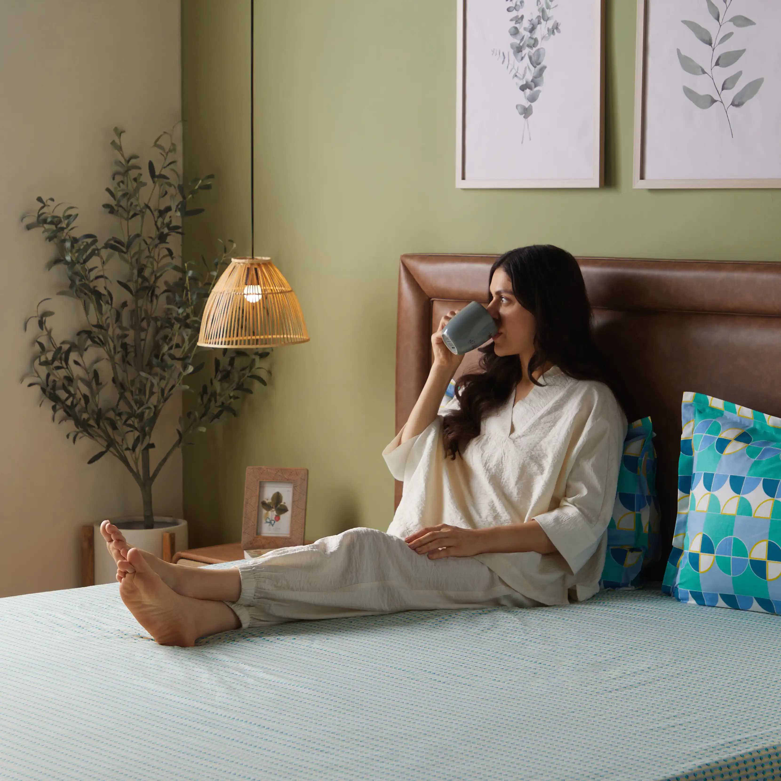 Mishella | Mix & Match Printed Cotton Fitted Sheet Set - Kaleido Teal - Image 10