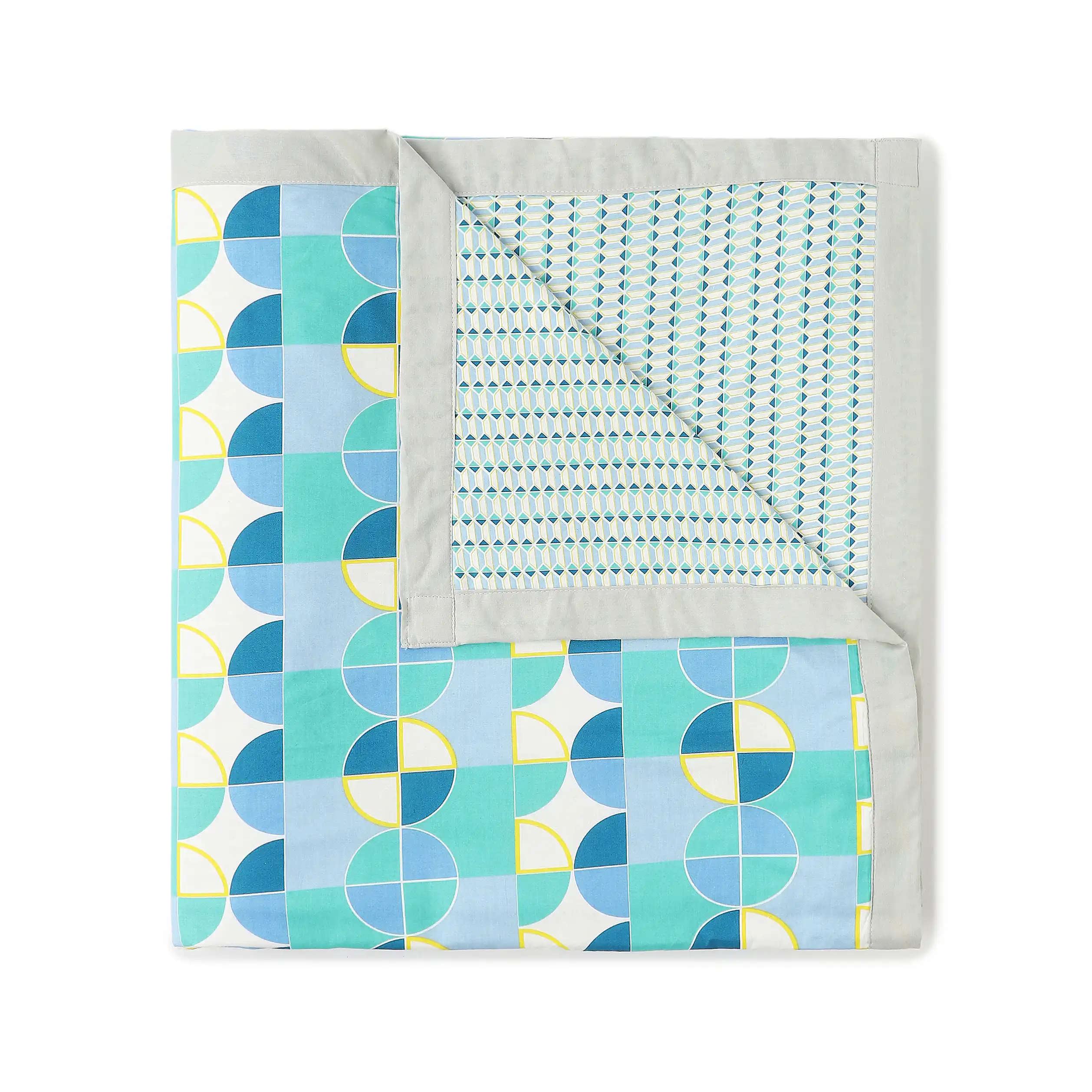 Mishella | Mix & Match Printed Reversible Dohar with Super Soft Flannel Layering - Orbit Teal - Image 9
