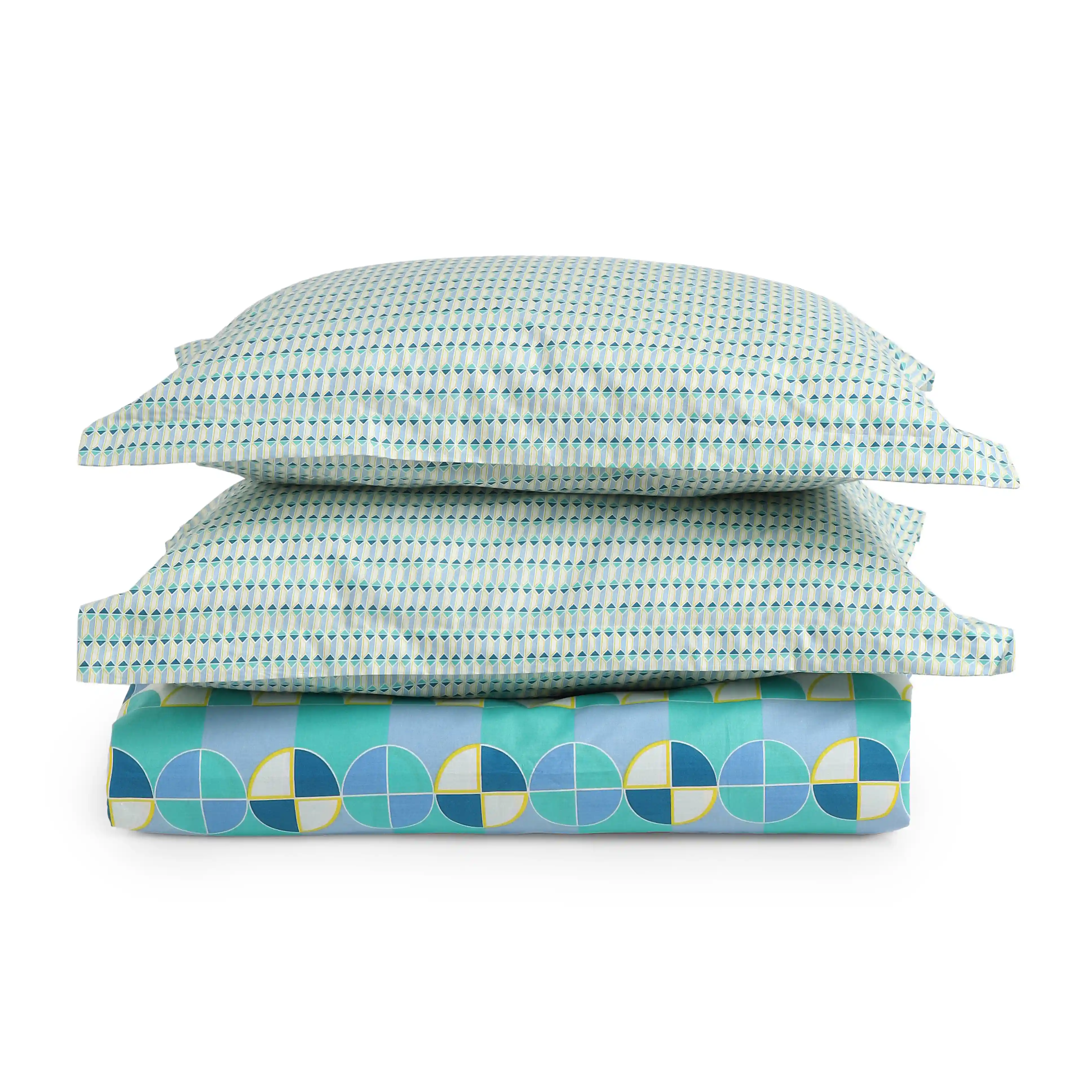 Mishella | Mix & Match Printed Cotton Fitted Sheet Set - Orbit Teal - Image 12