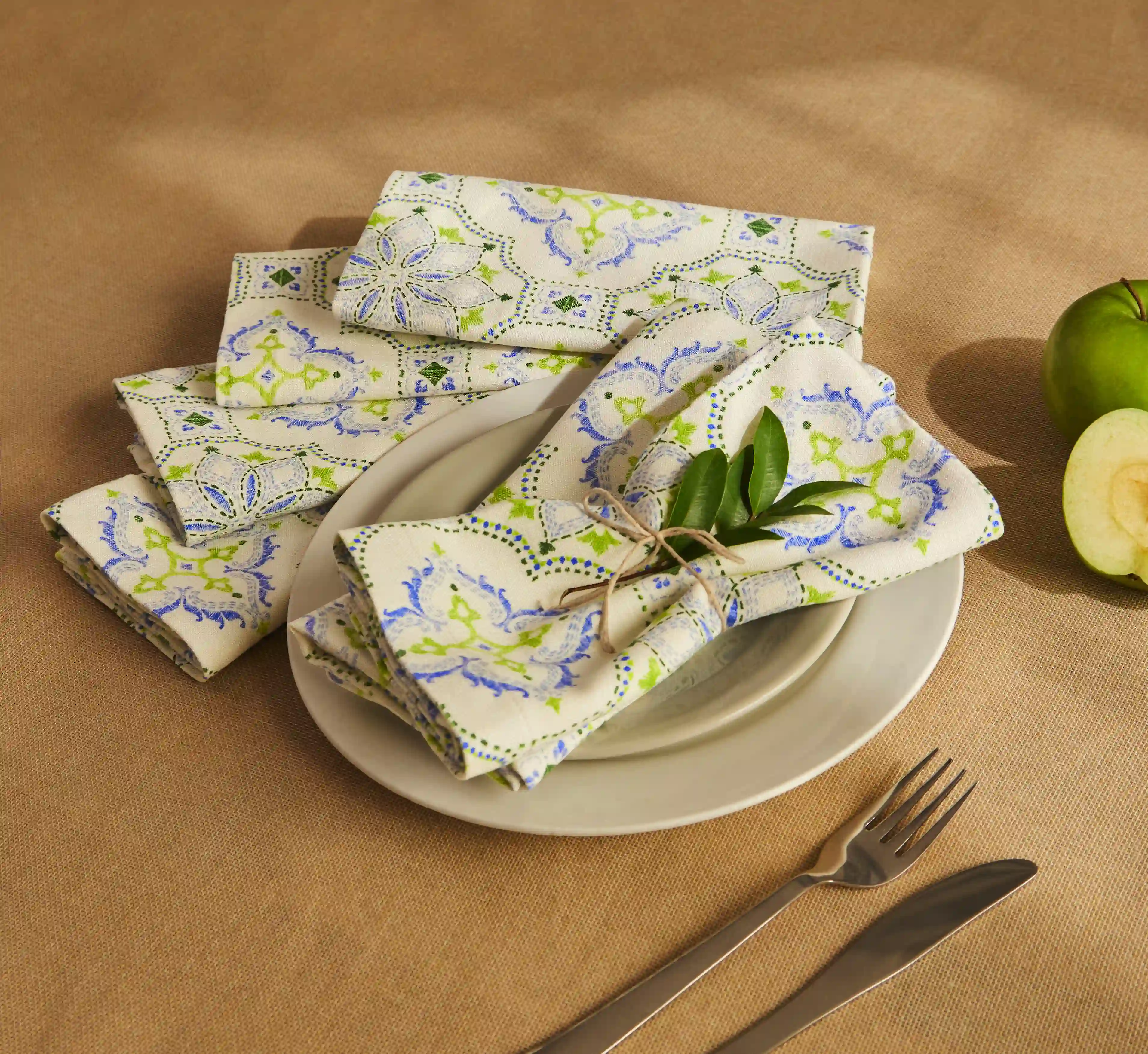 Nonna's Home | Tuscan Inspired Printed Soft & Absorbent Cotton Table Napkins | Set of 4 & 6 - Image 13