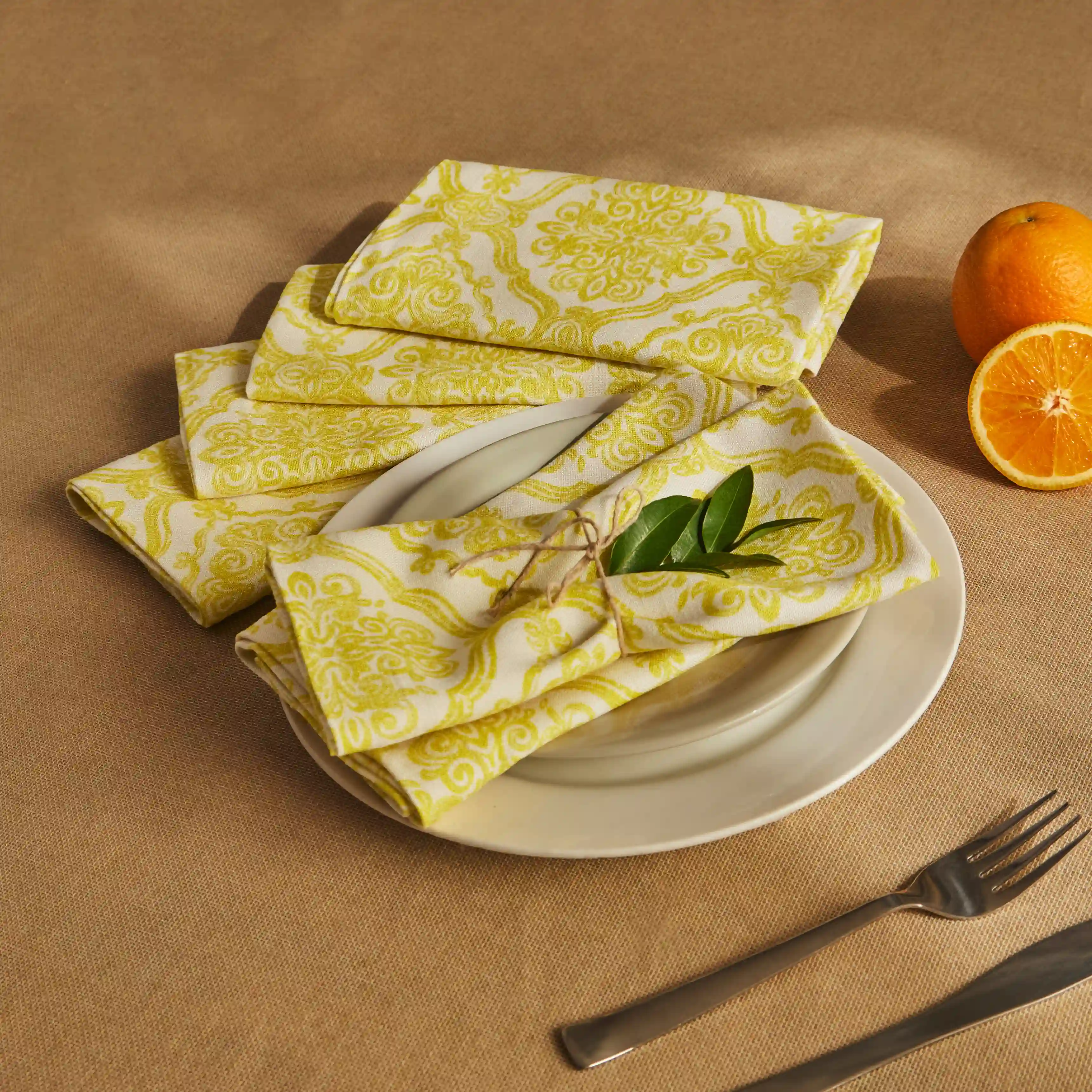 Nonna's Home | Tuscan Inspired Printed Soft & Absorbent Cotton Table Napkins | Set of 4 & 6 - Image 17