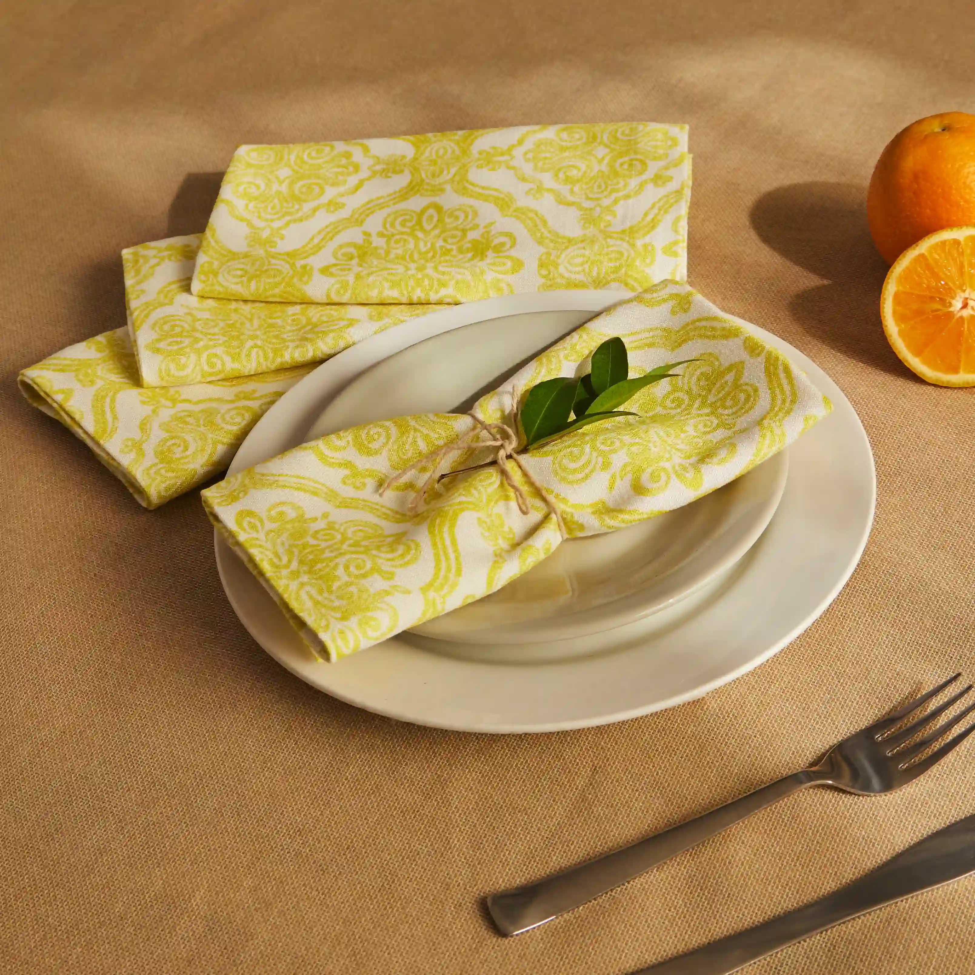Nonna's Home | Tuscan Inspired Printed Soft & Absorbent Cotton Table Napkins | Set of 4 & 6 - Image 21