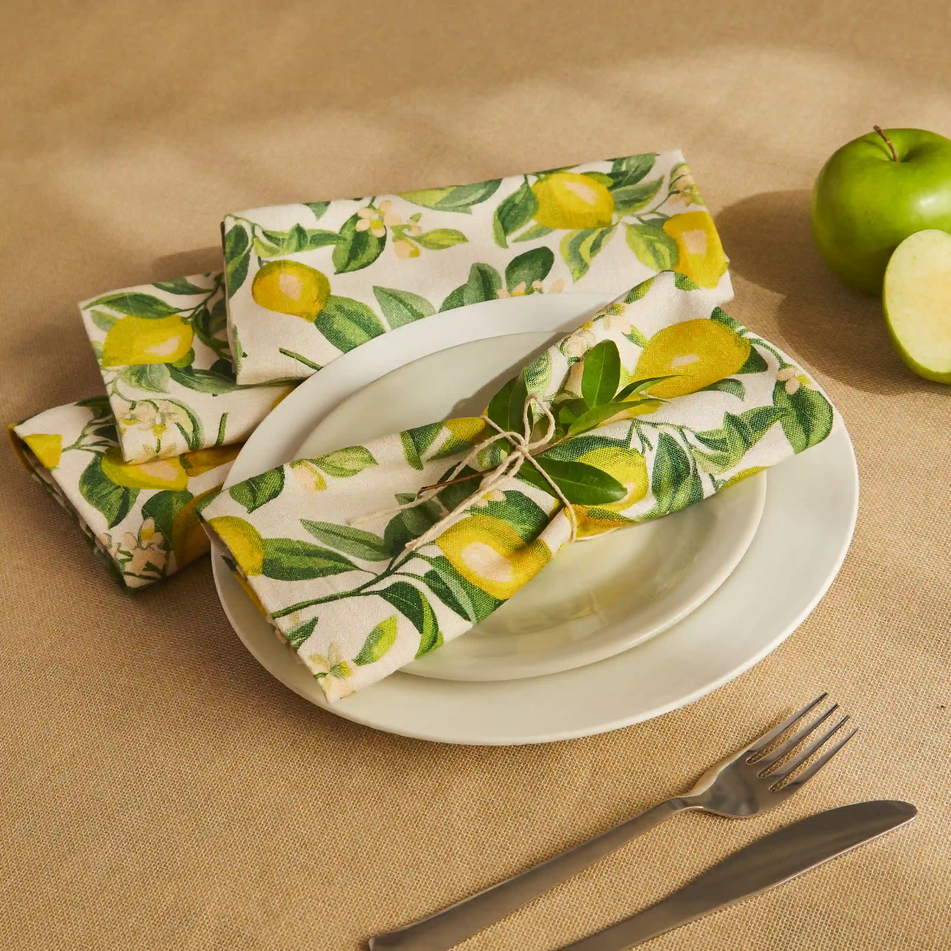 Nonna's Home | Tuscan Inspired Printed Soft & Absorbent Cotton Table Napkins | Set of 4 & 6 - Image 5