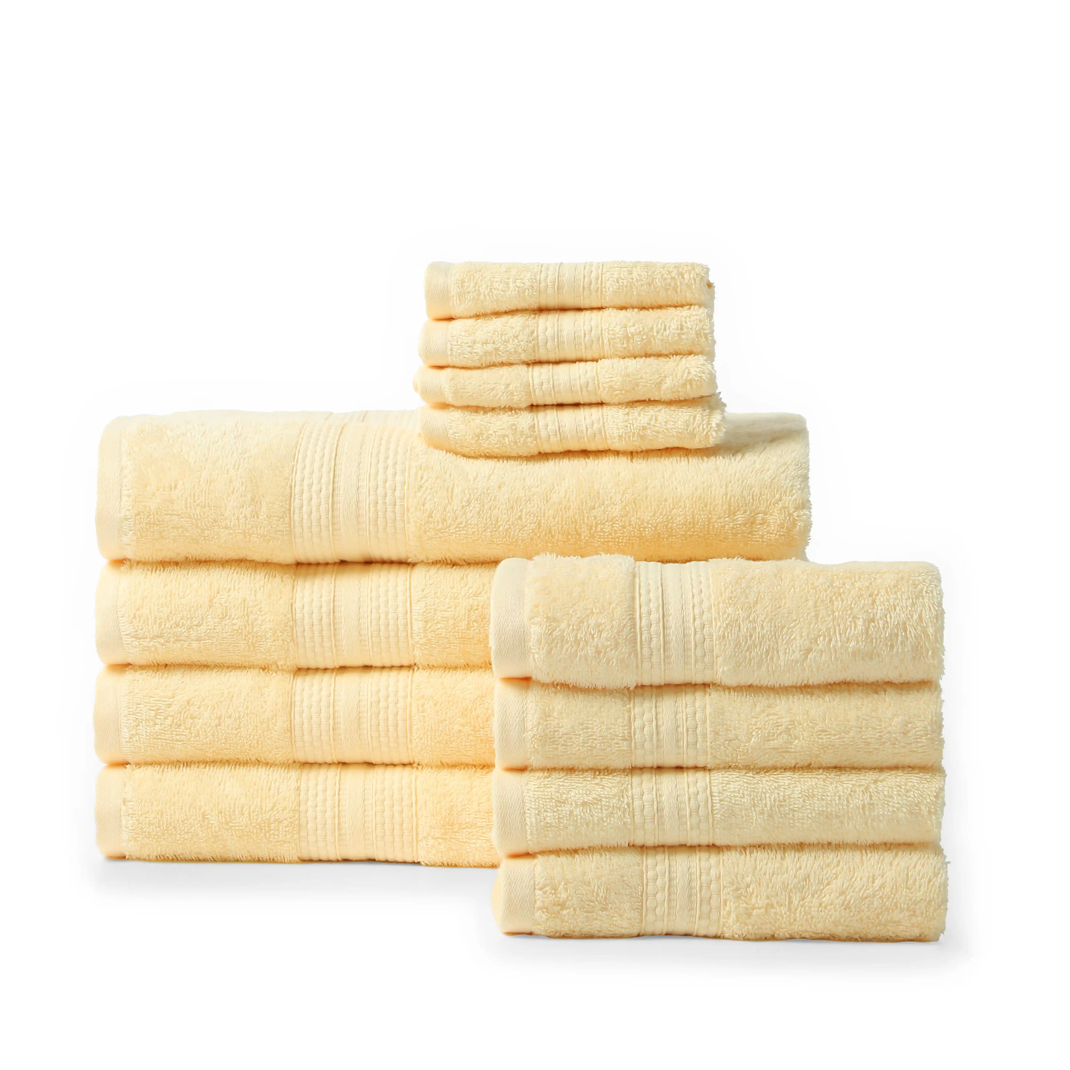Paleto | Everyday Essentials Absorbent Ring Spun Cotton 12 Piece Terry Towel Set | Set of Bath, Hand & Face Towels - Image 10