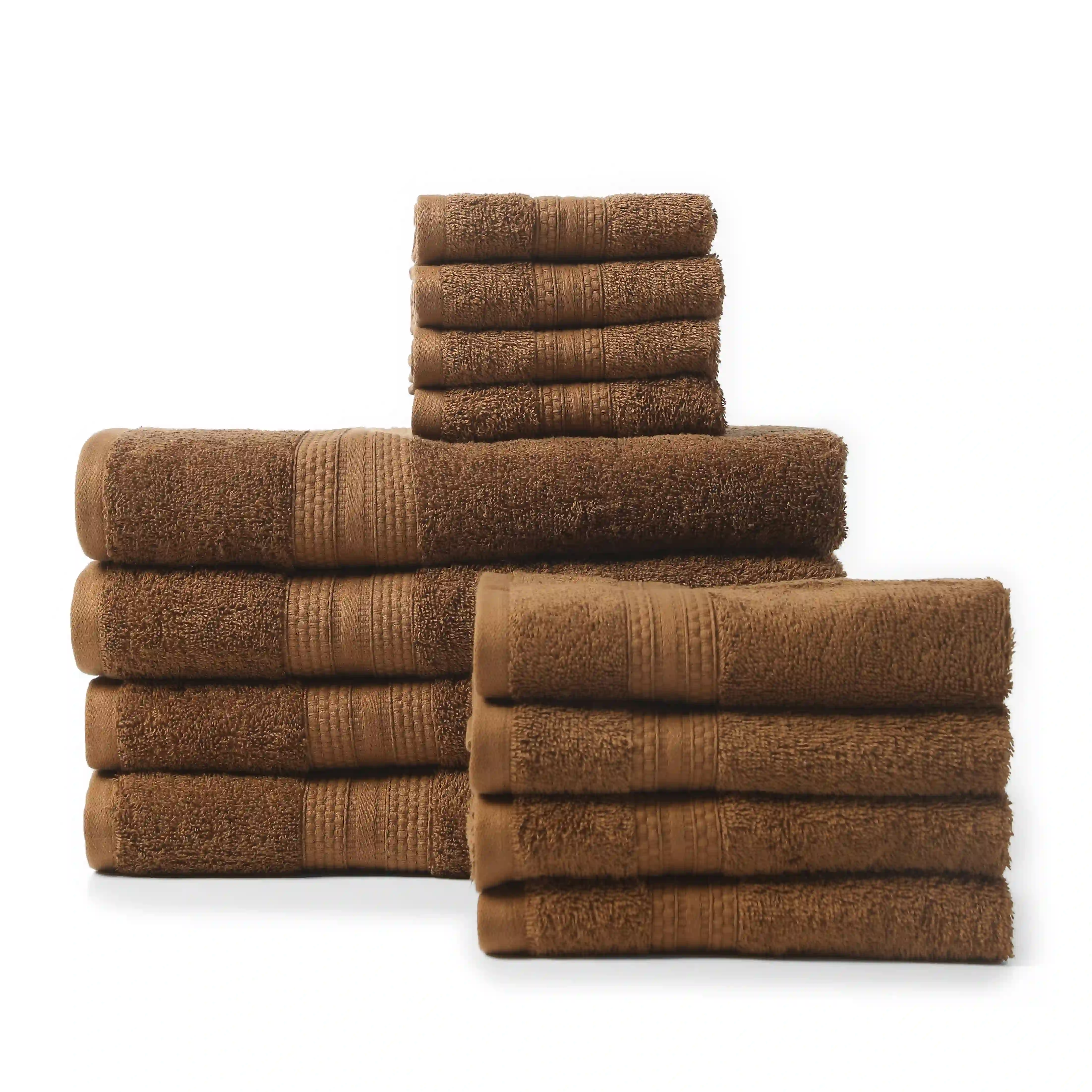 Paleto | Everyday Essentials Absorbent Ring Spun Cotton 12 Piece Terry Towel Set | Set of Bath, Hand & Face Towels - Image 24