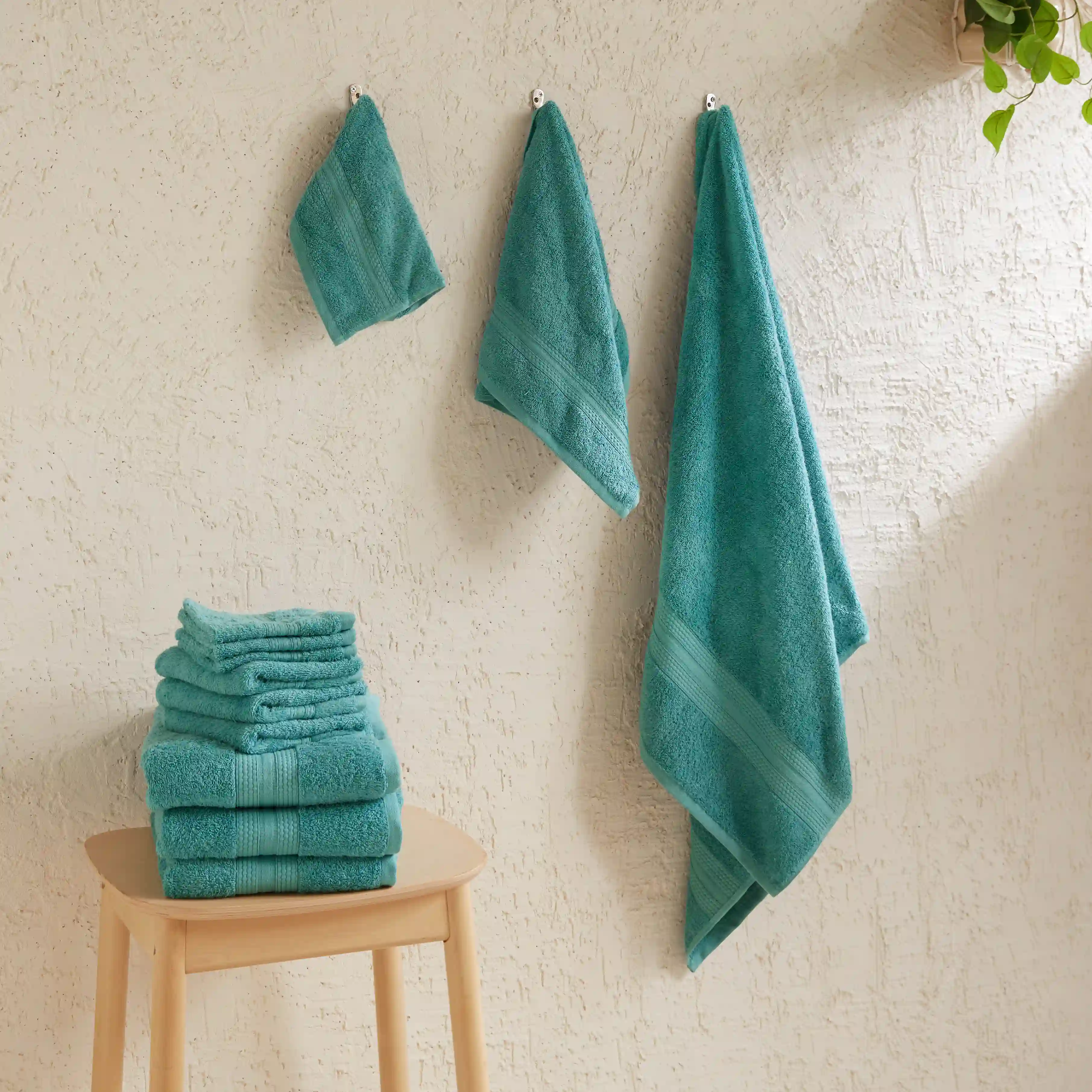 Paleto | Everyday Essentials Absorbent Ring Spun Cotton 12 Piece Terry Towel Set | Set of Bath, Hand & Face Towels - Image 29