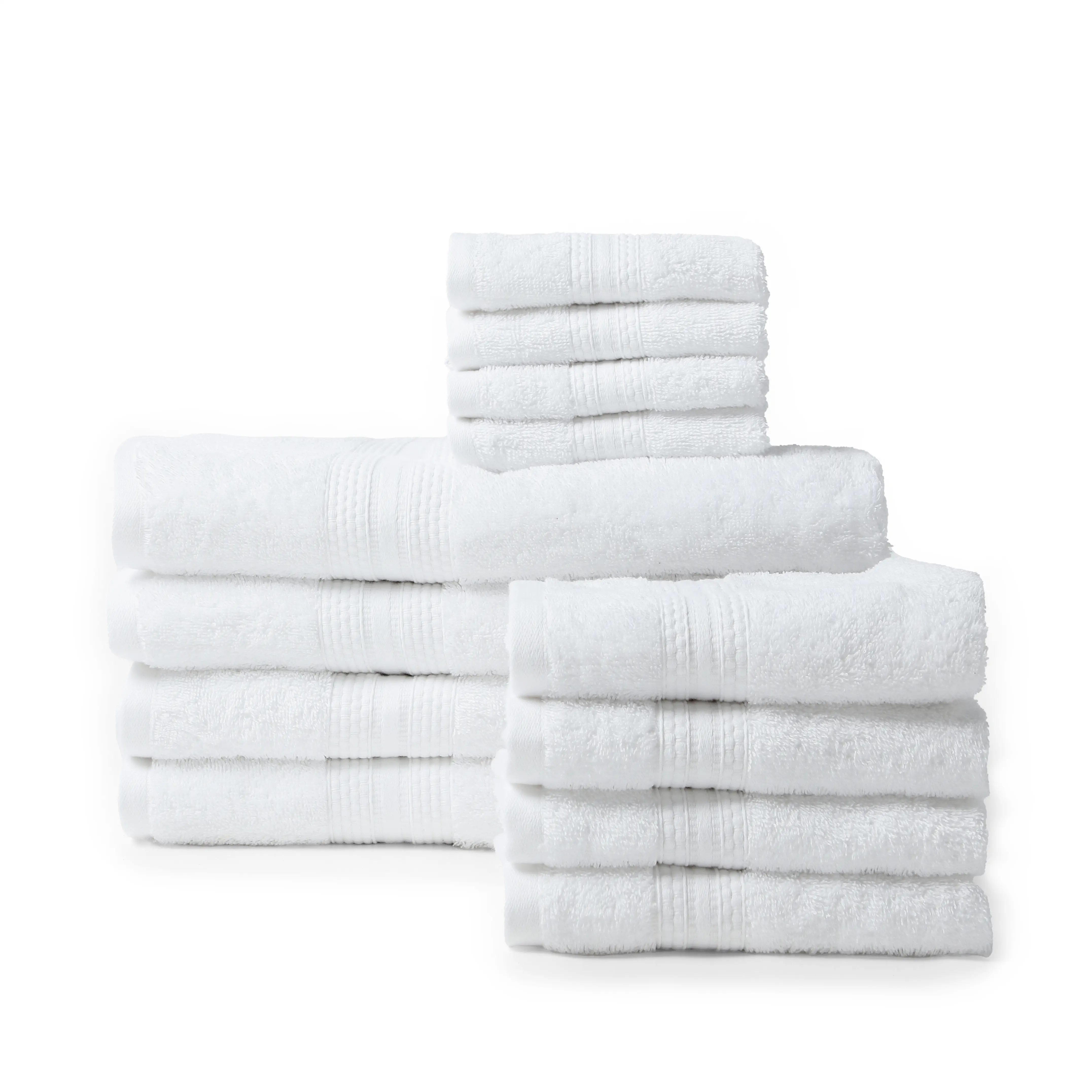Paleto | Everyday Essentials Absorbent Ring Spun Cotton 12 Piece Terry Towel Set | Set of Bath, Hand & Face Towels - Image 3