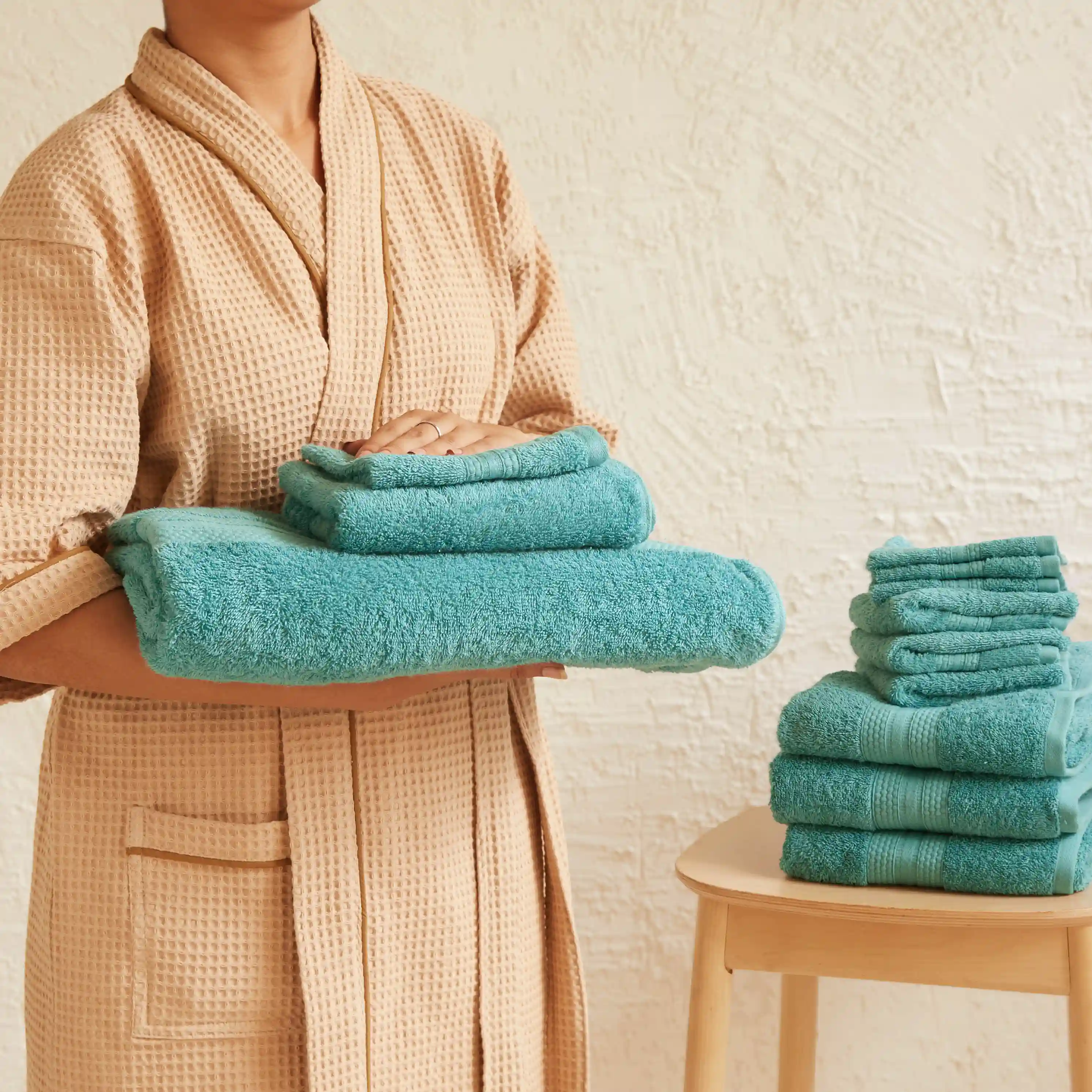 Paleto | Everyday Essentials Absorbent Ring Spun Cotton 12 Piece Terry Towel Set | Set of Bath, Hand & Face Towels - Image 30