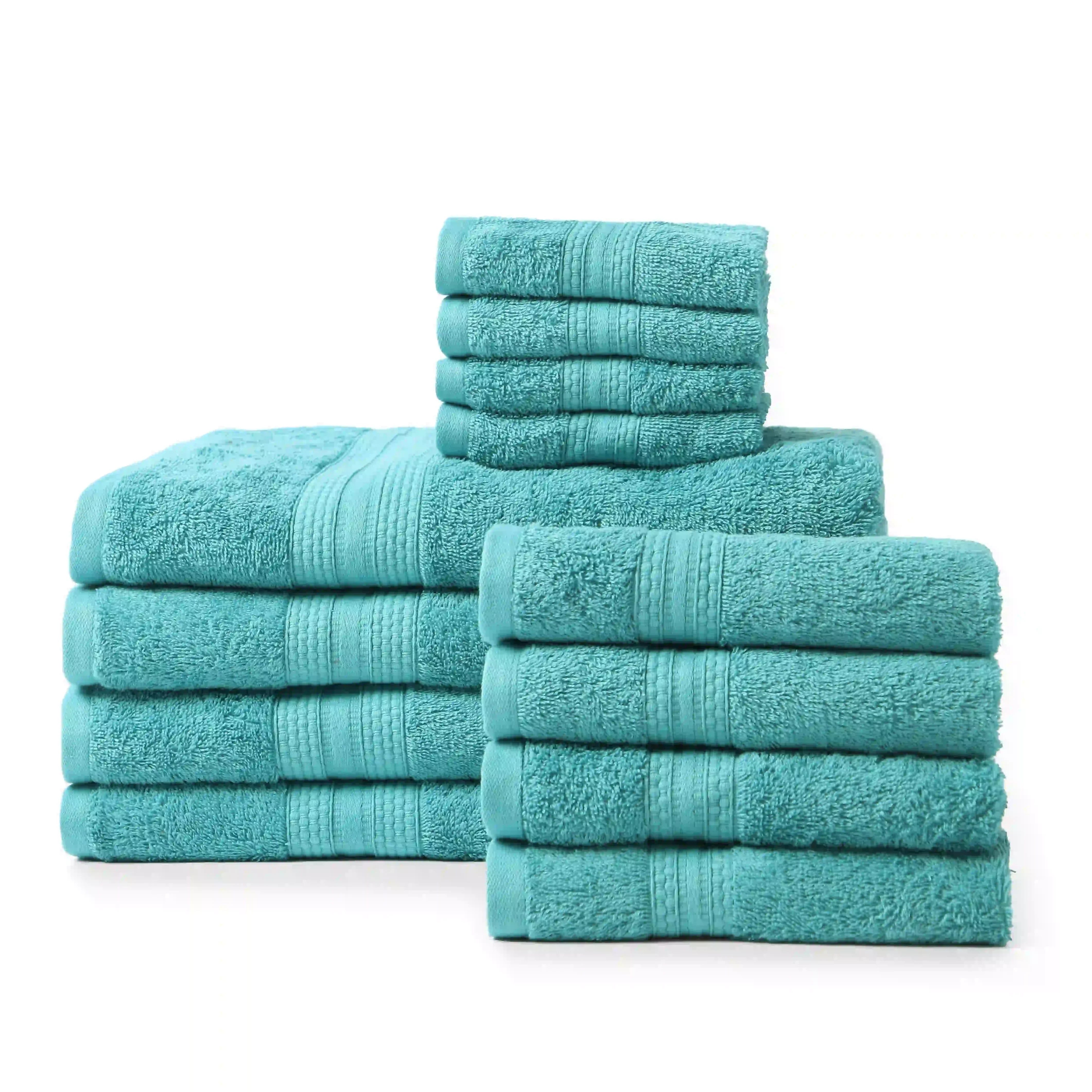 Paleto | Everyday Essentials Absorbent Ring Spun Cotton 12 Piece Terry Towel Set | Set of Bath, Hand & Face Towels - Image 31