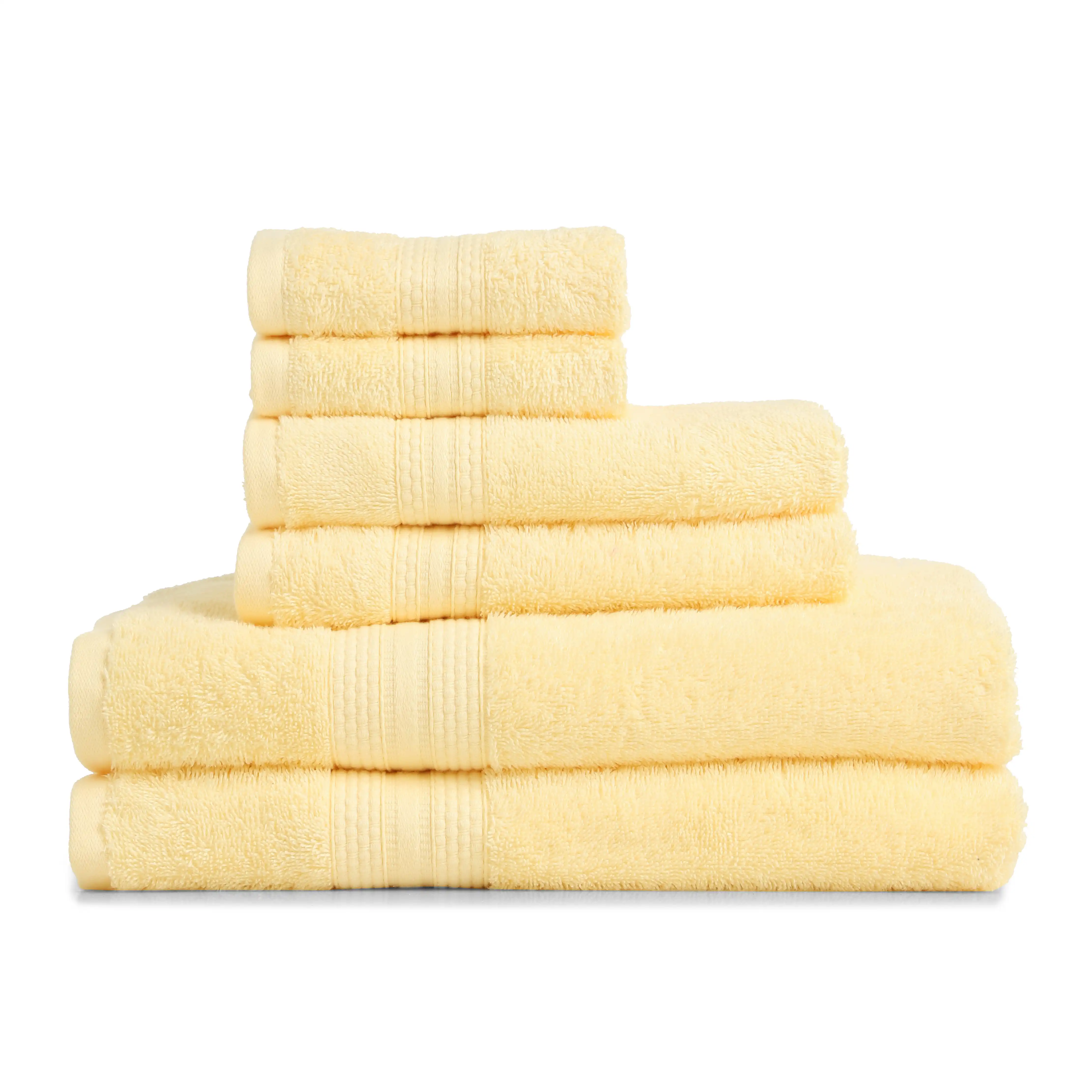 Paleto | Everyday Essentials Absorbent Ring Spun Cotton 6 Piece Terry Towel Set | Set of Bath, Hand & Face Towels - Image 10