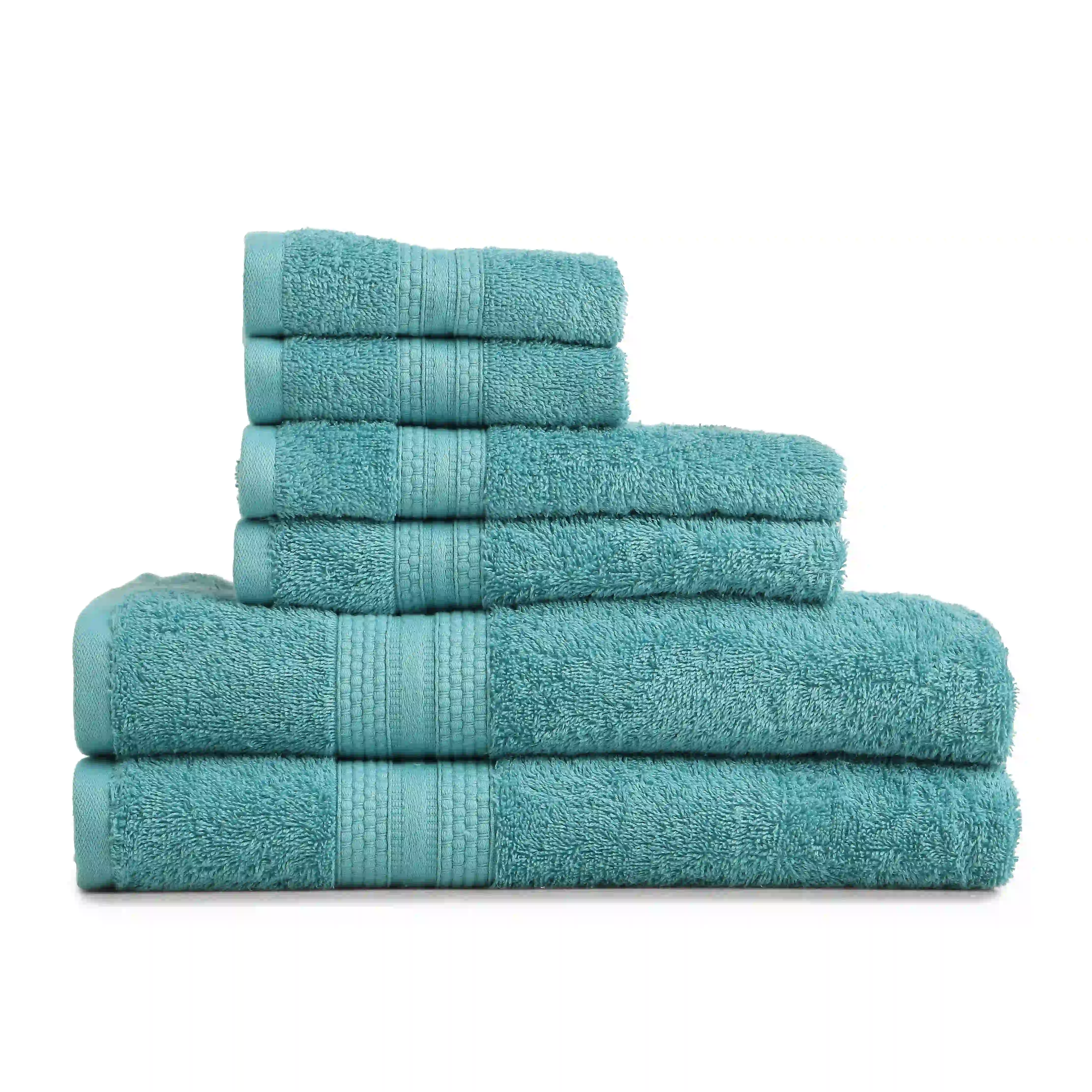 Paleto | Everyday Essentials Absorbent Ring Spun Cotton 6 Piece Terry Towel Set | Set of Bath, Hand & Face Towels - Image 31