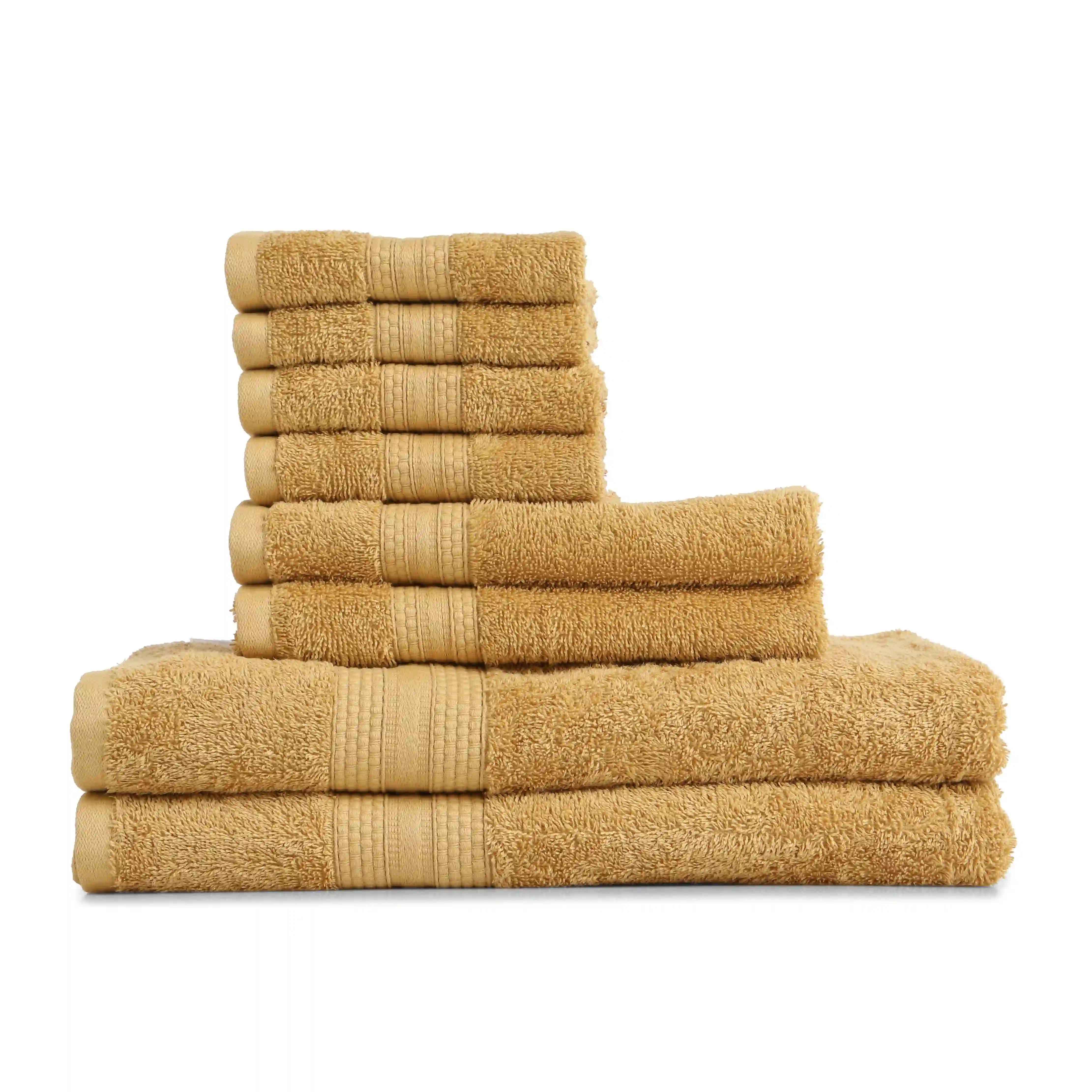Paleto | Everyday Essentials Absorbent Ring Spun Cotton 8 Piece Terry Towel Set | Set of Bath, Hand & Face Towels - Image 22
