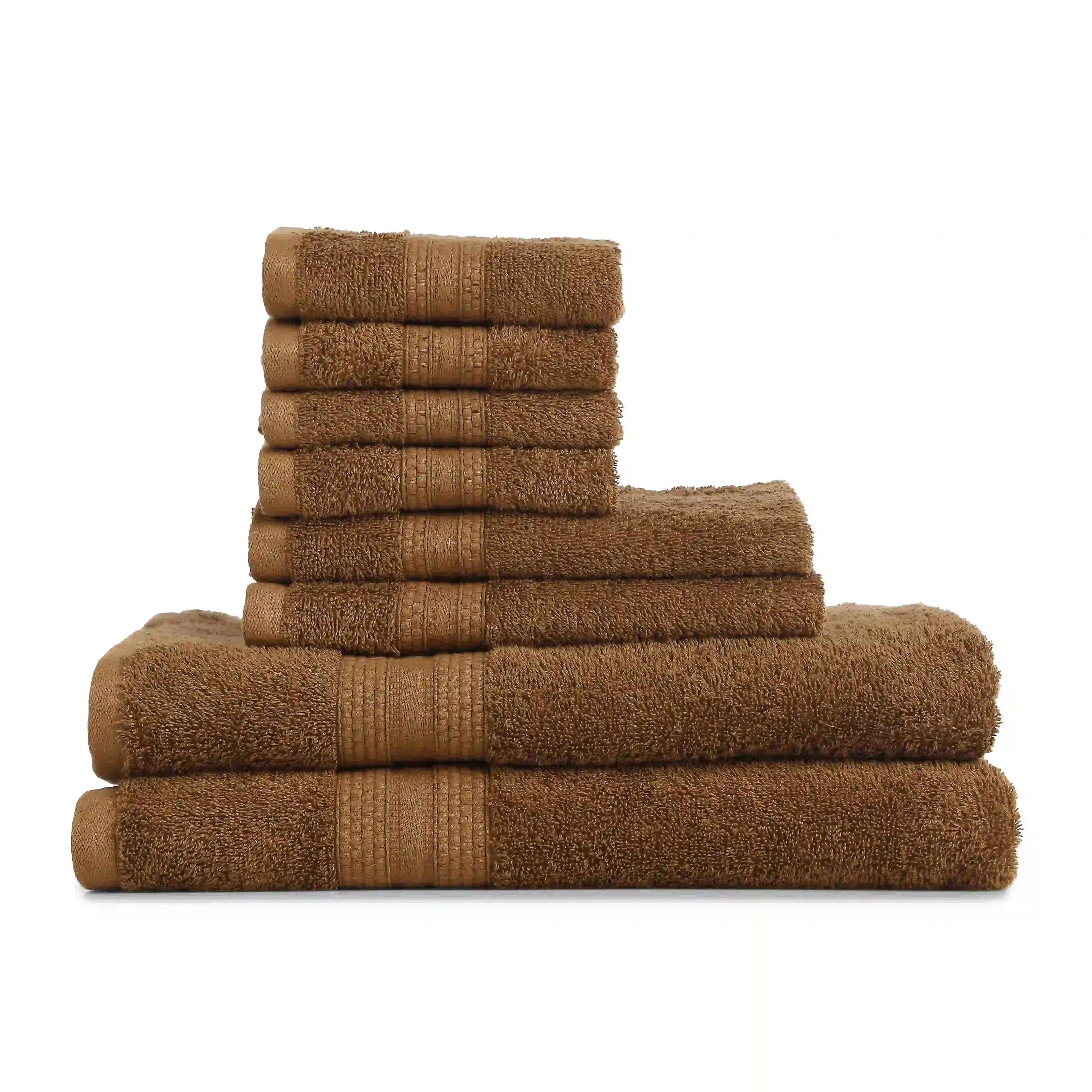Paleto | Everyday Essentials Absorbent Ring Spun Cotton 8 Piece Terry Towel Set | Set of Bath, Hand & Face Towels - Image 36