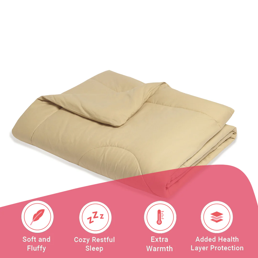 Paleto | Everyday Hues Cotton Solid Dyed 120GSM Comforter-Beige - Image 11