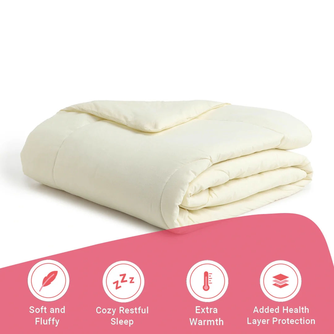 Paleto | Everyday Hues Cotton Solid Dyed 120GSM Comforter-Ivory - Image 11