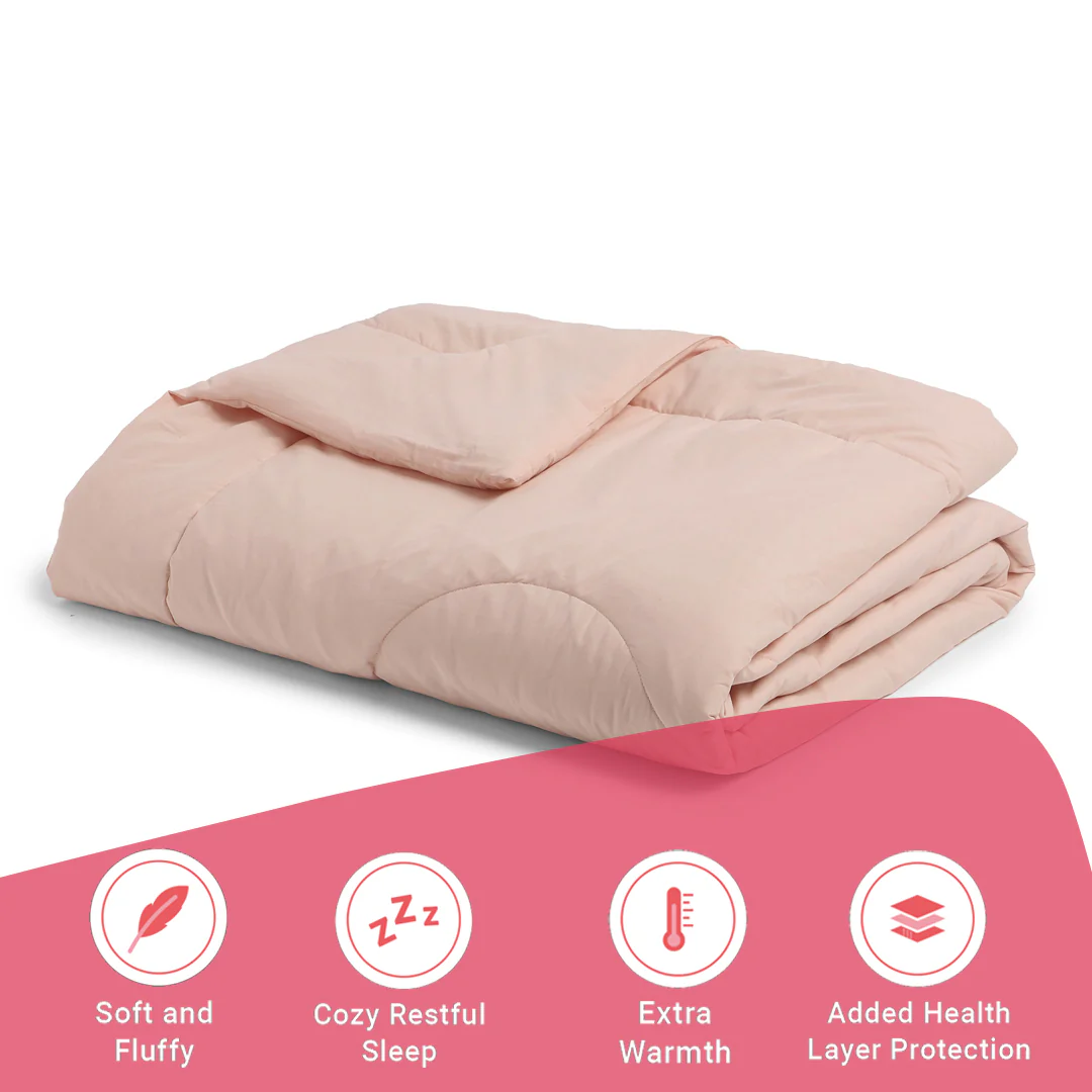 Paleto | Everyday Hues Cotton Solid Dyed 120GSM Comforter-Veiled Rose - Image 11