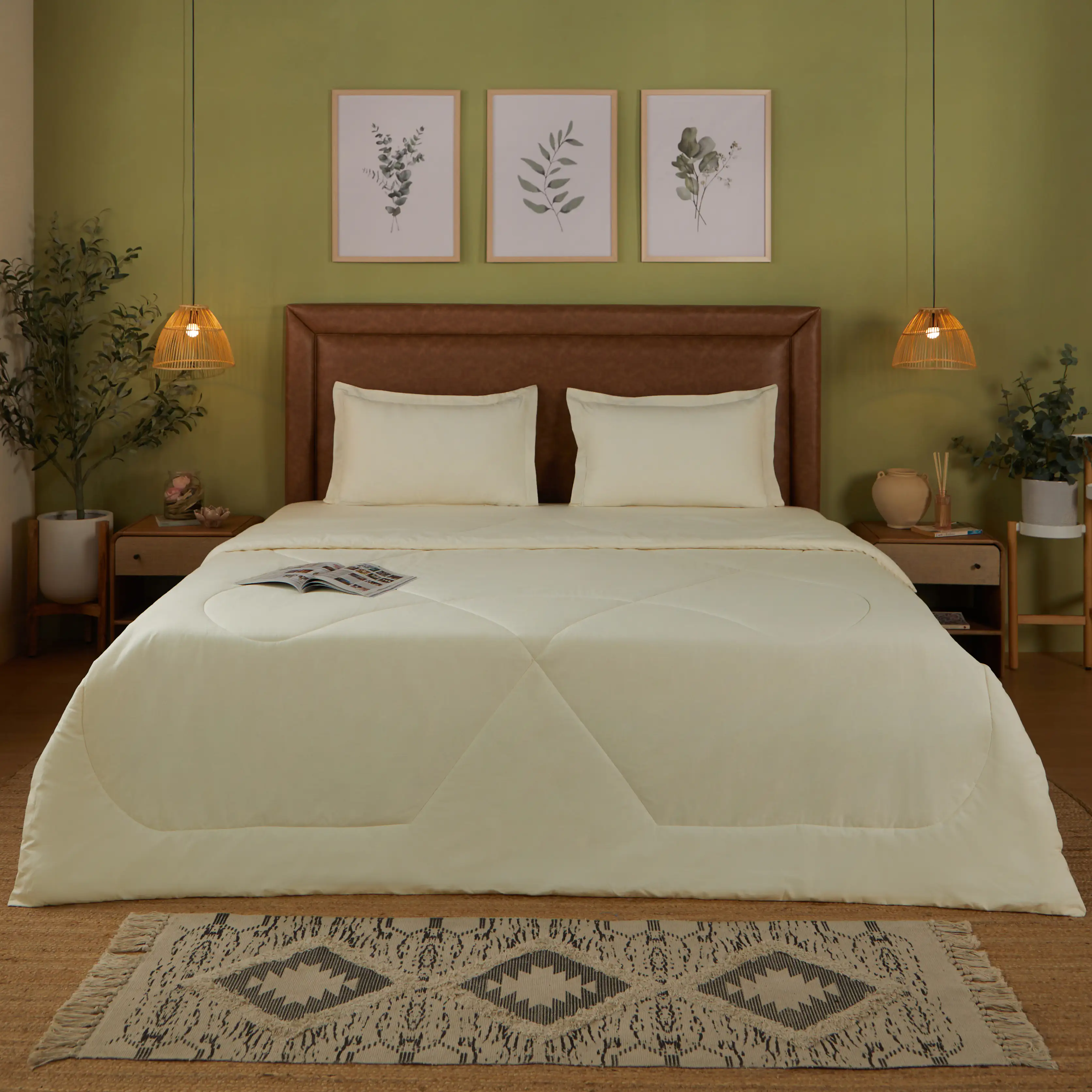 Paleto | Everyday Hues Cotton Solid Dyed 240GSM Comforter for Extra Warmth-Ivory