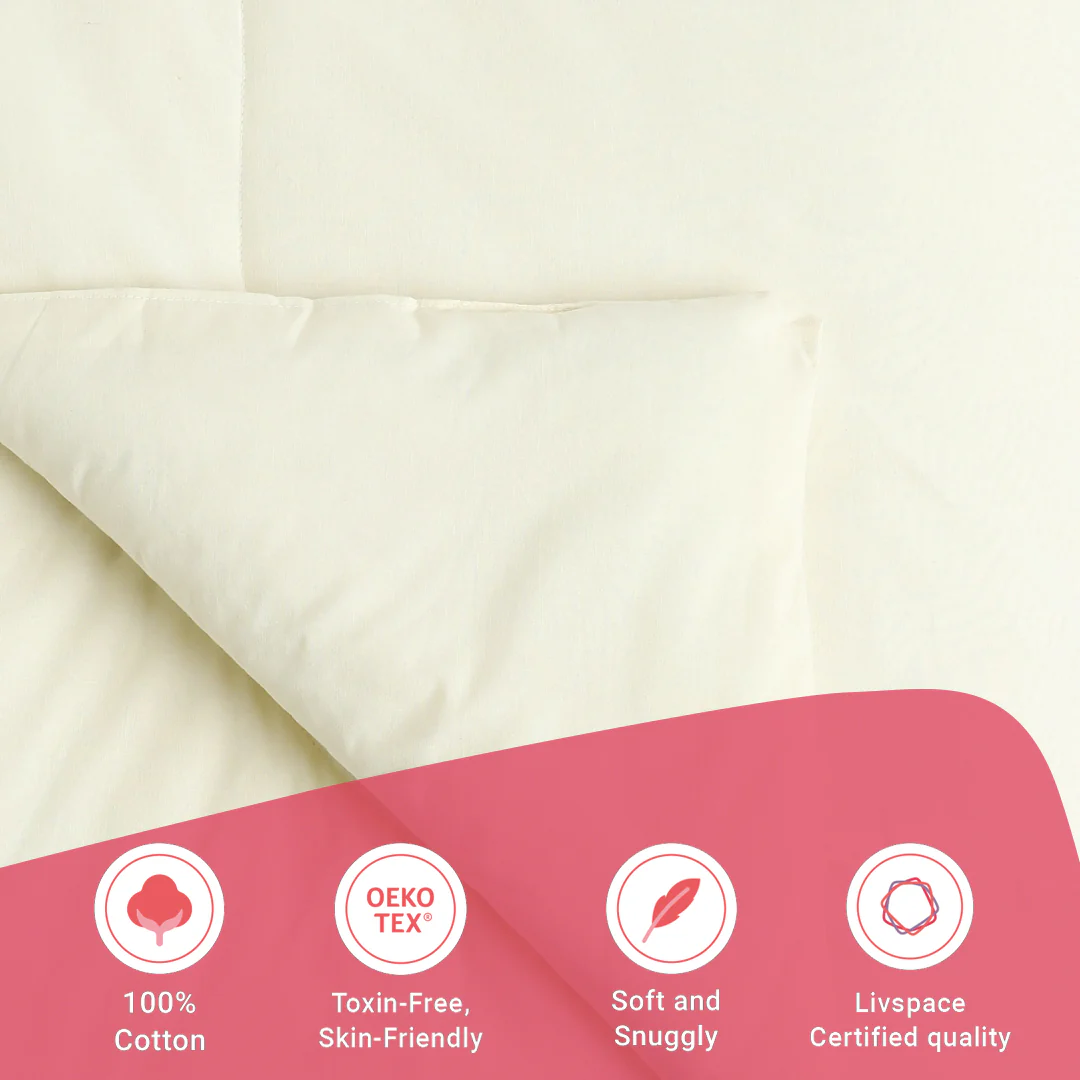 Paleto | Everyday Hues Cotton Solid Dyed 240GSM Comforter for Extra Warmth-Ivory - Image 7