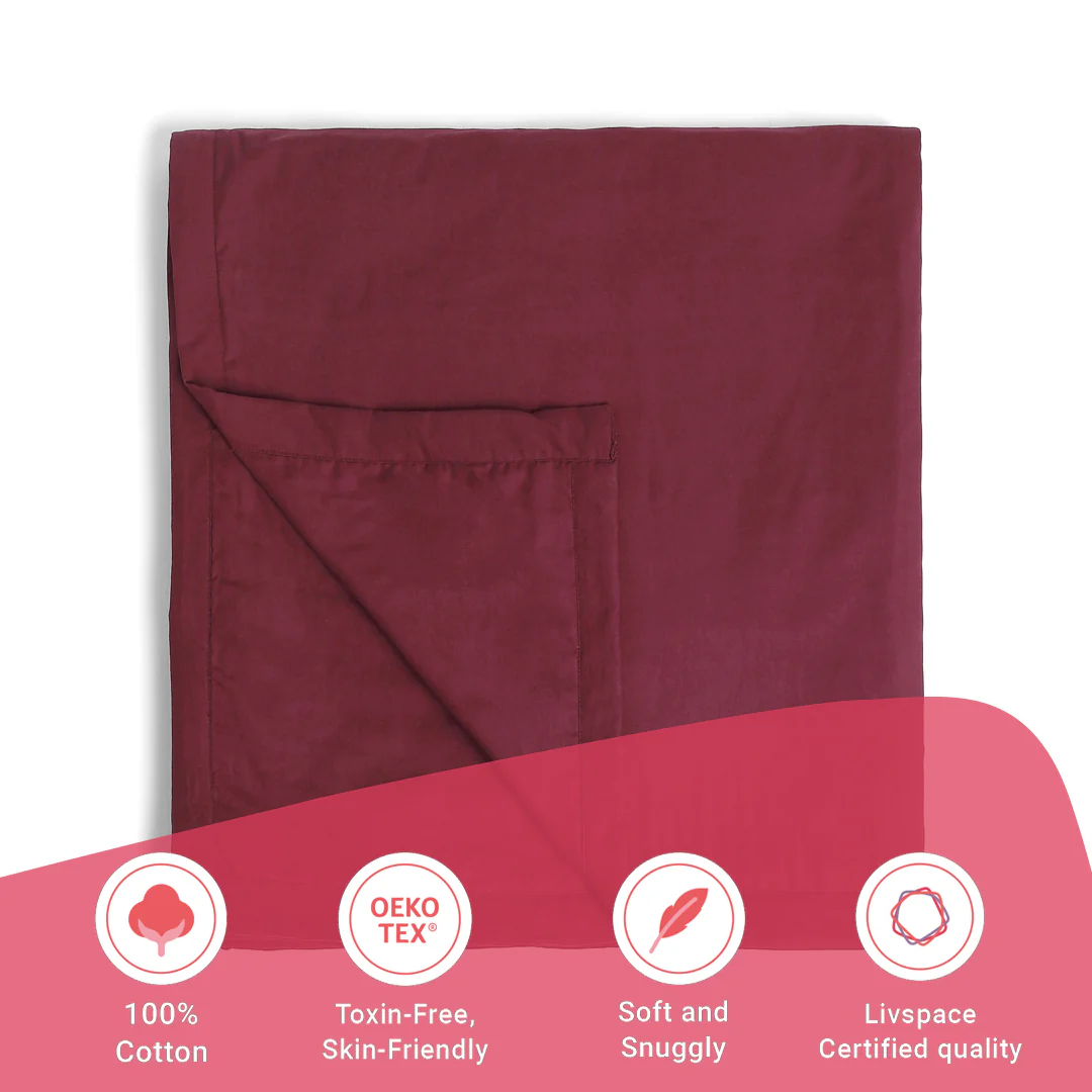 Paleto | Everyday Hues Cotton Solid Dyed Dohar with Super Soft Flannel Layering-Windsor Wine - Image 11