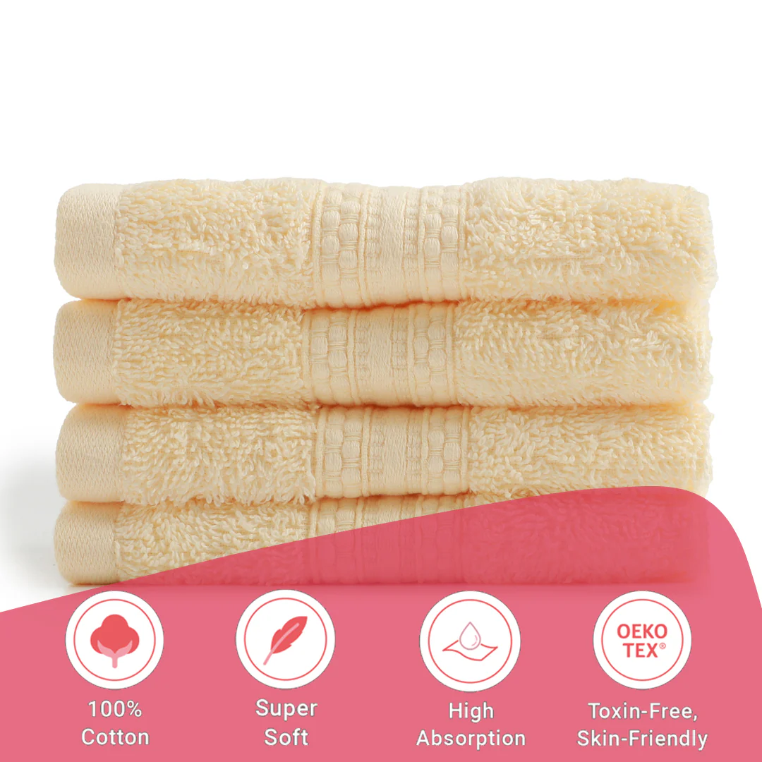 Paleto | Everyday Essentials Absorbent Ring Spun Cotton Terry Face Towels | Set of 4 - Image 47