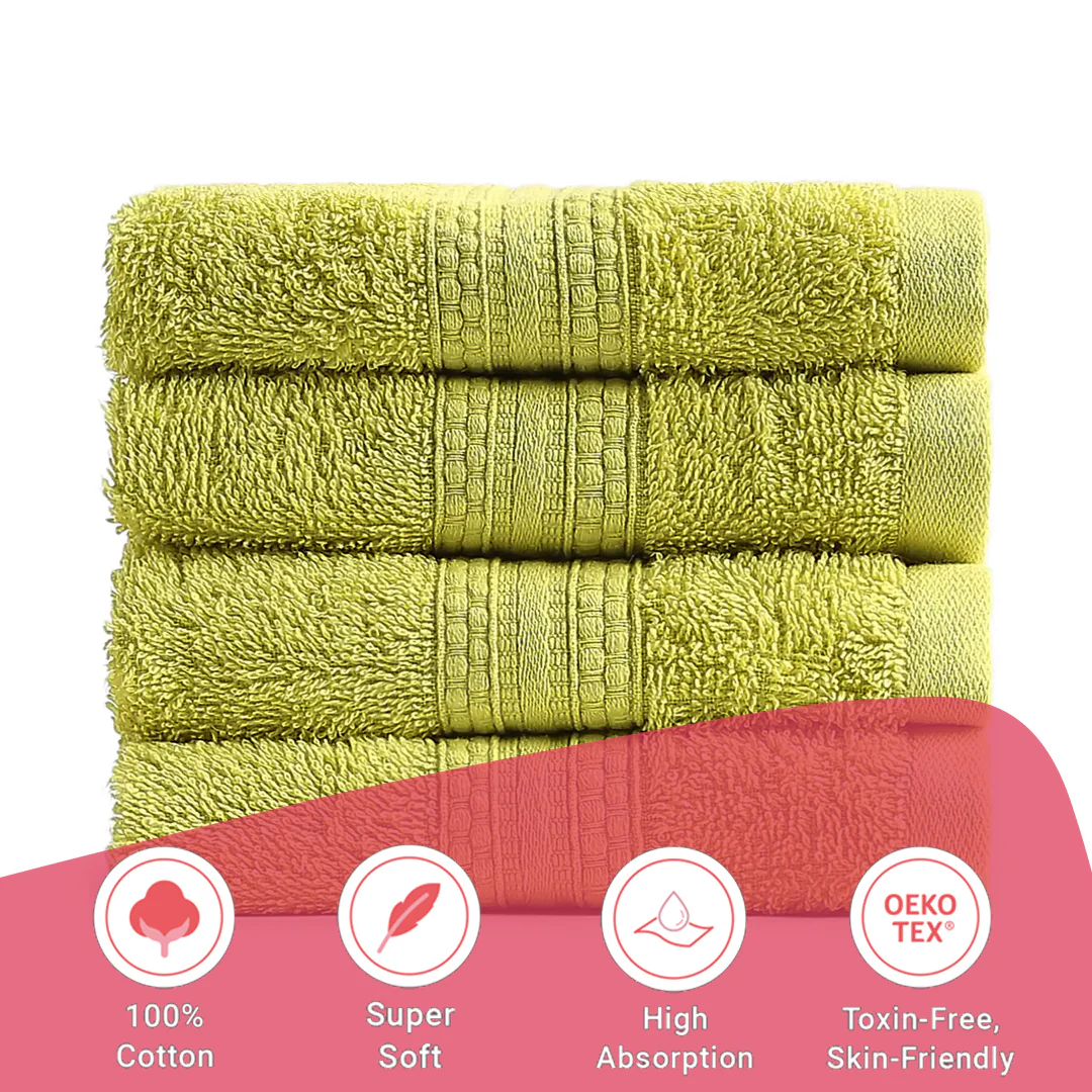 Paleto | Everyday Essentials Absorbent Ring Spun Cotton Terry Face Towels | Set of 4 - Image 50
