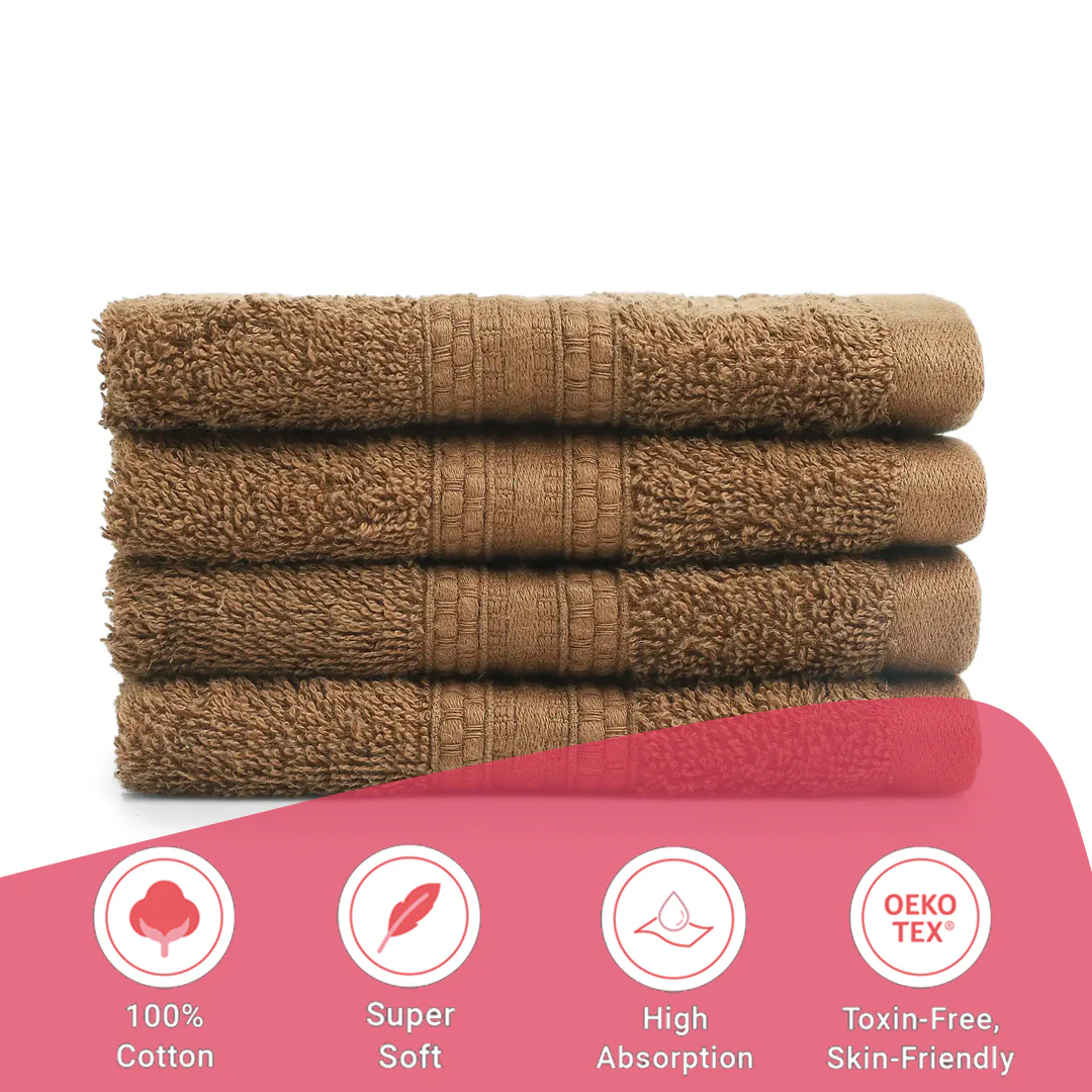 Paleto | Everyday Essentials Absorbent Ring Spun Cotton Terry Face Towels | Set of 4 - Image 54