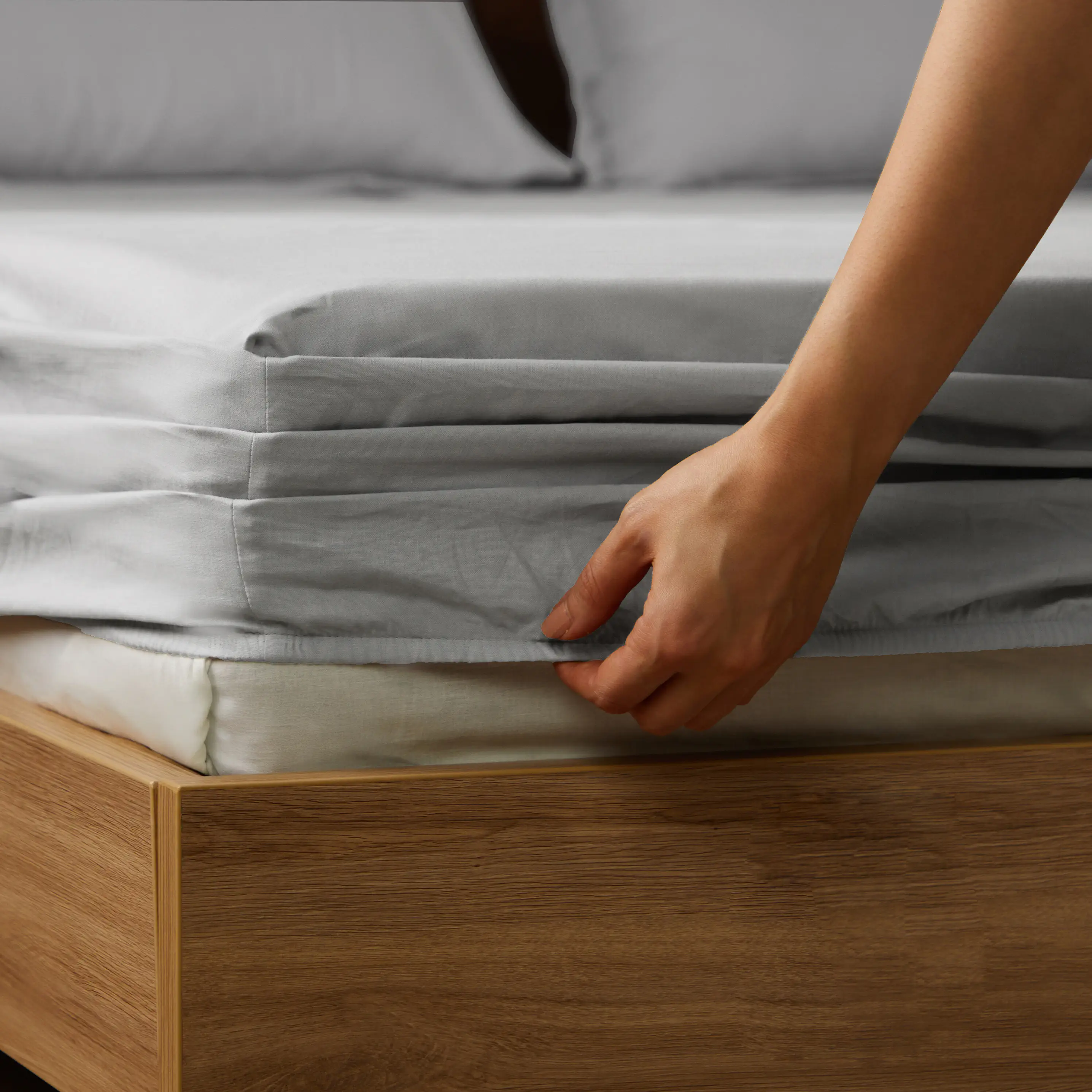 Paleto | Everyday Hues Solid Dyed Cotton Fitted Sheet Set-Grey - Image 11